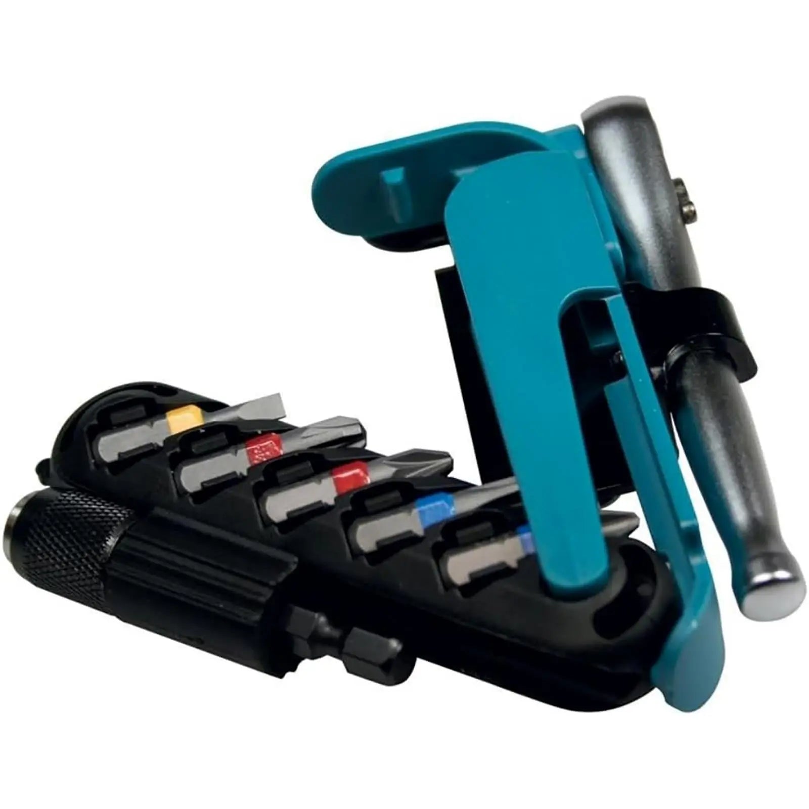 Makita Ratchet Screwdriver Bit Set 1/4" Hex Drive Reversible Handle Magnetic Bit Holder 12 Piece  White Rose Tools