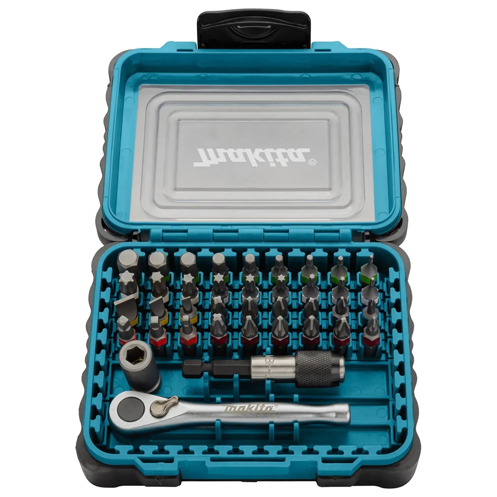 Makita Ratchet Screwdriver Bit Set Phillips Pozi Slotted Torx Hex Reverse 39pc White Rose Tools