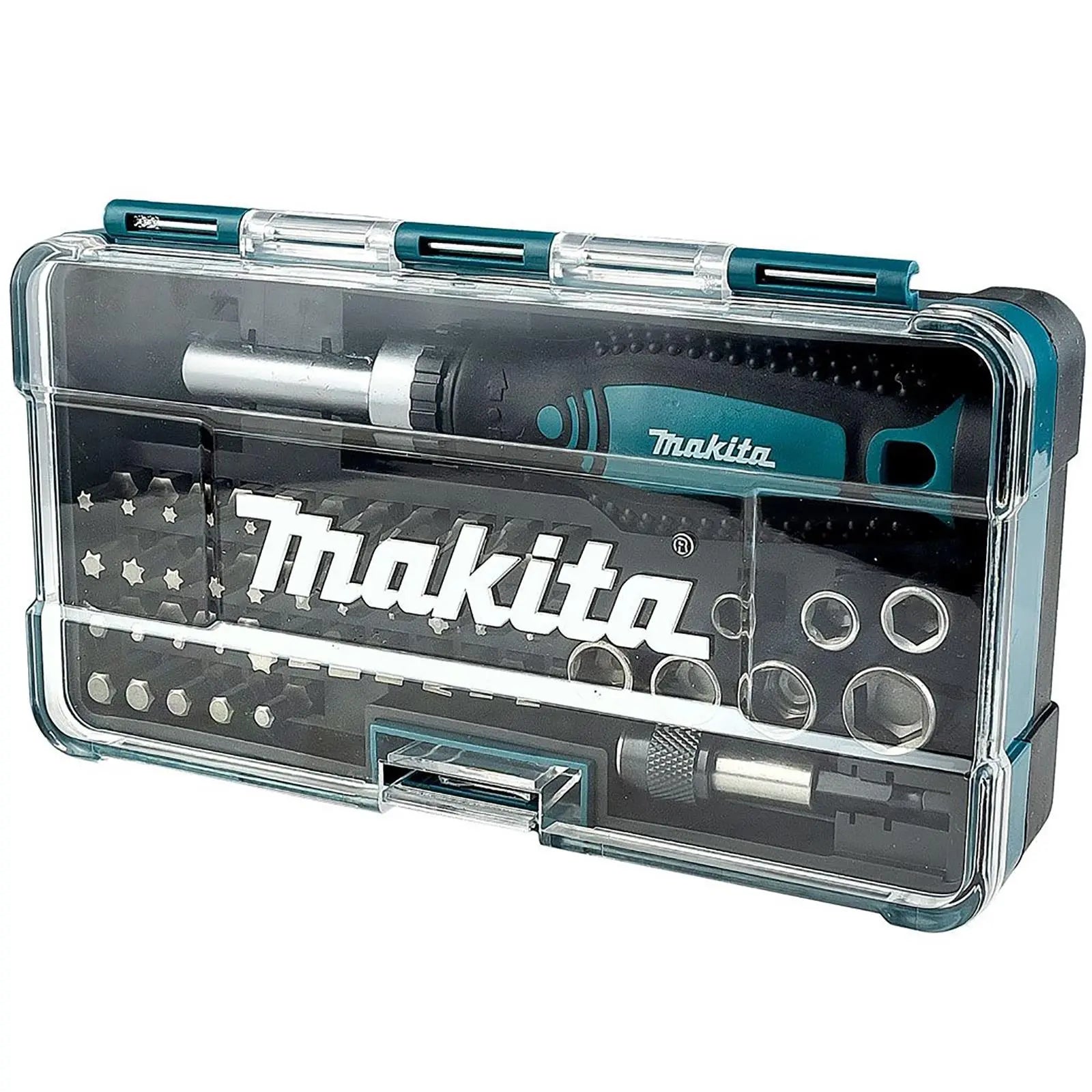 Makita Ratchet Screwdriver Socket Bit Set Phillips Pozi Slotted Torx Hex Reverse White Rose Tools