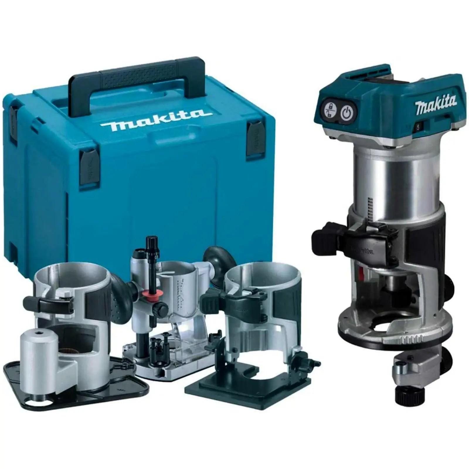 Makita Router Trimmer 18V LXT Brushless Cordless Plunge Offset Base in Makpac Case DRT50ZJX3 Body Only White Rose Tools