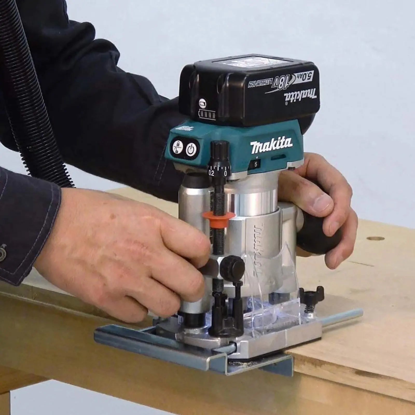 Makita Router Trimmer 18V LXT Brushless Cordless Plunge Offset Base in Makpac Case DRT50ZJX3 Body Only White Rose Tools