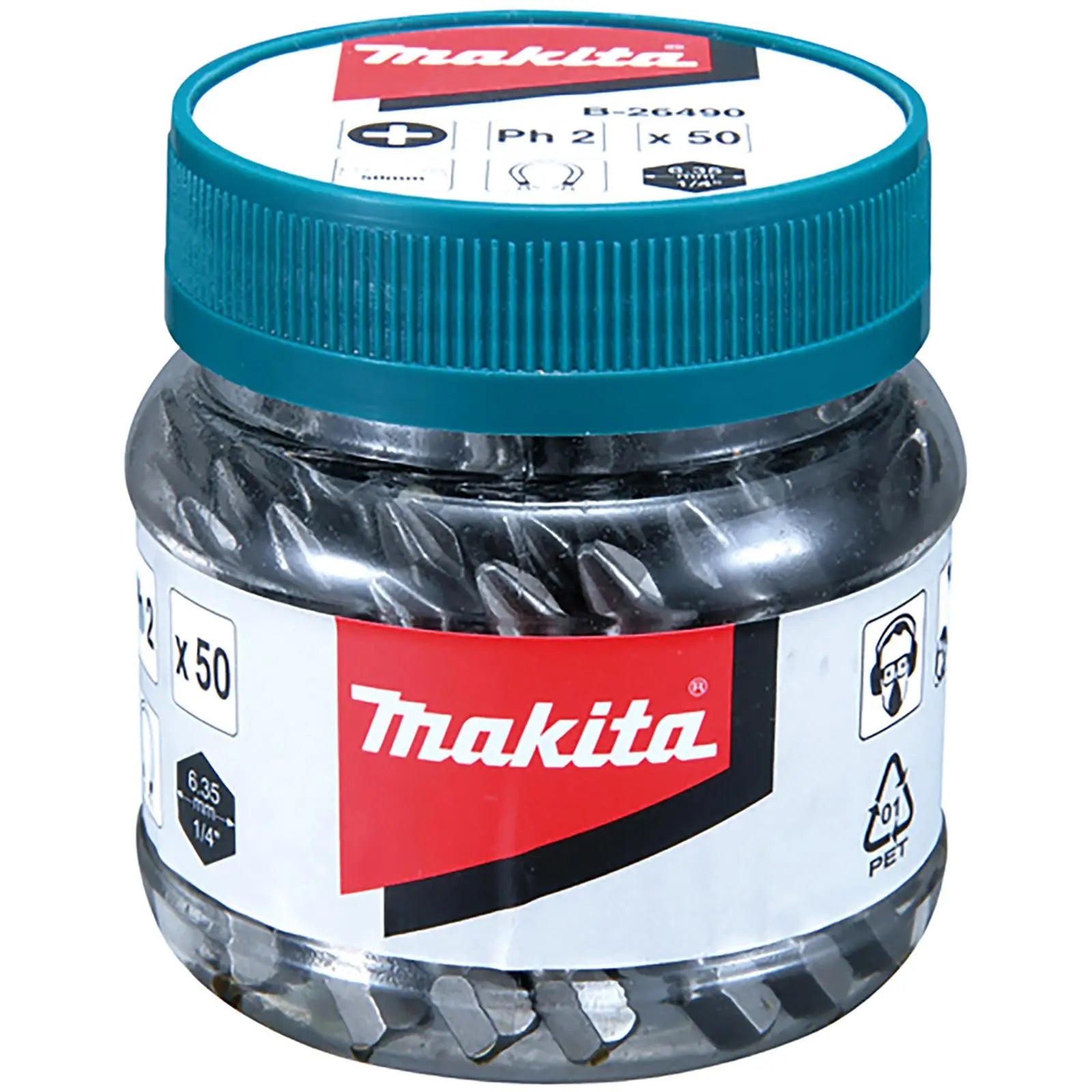 Makita Screwdriver Bits Pozi or Phillips 25mm or 50mm in Candy Jar  White Rose Tools