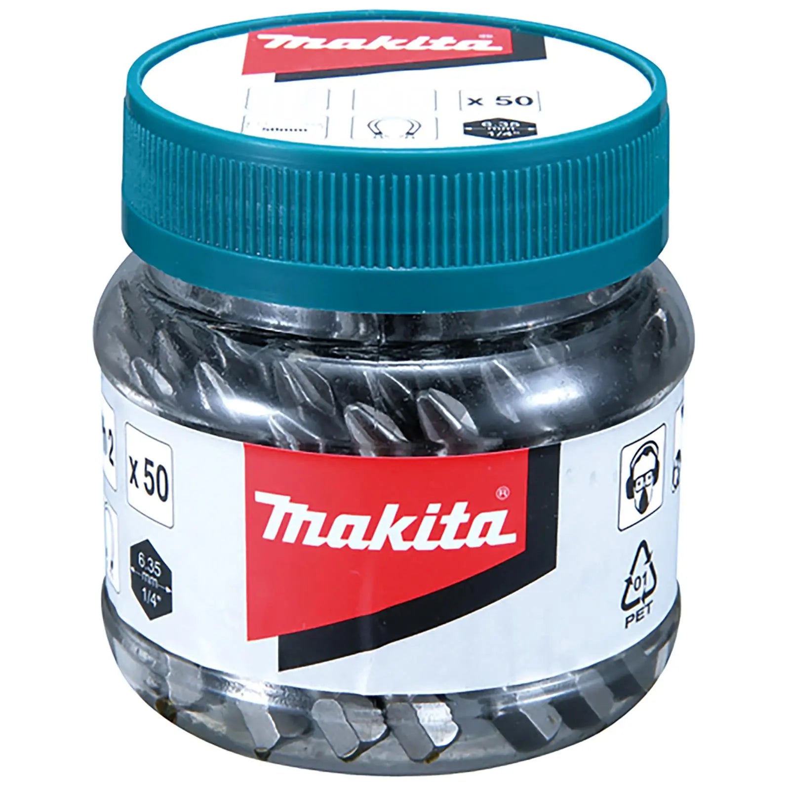 Makita Screwdriver Bits Pozi or Phillips 25mm or 50mm in Candy Jar White Rose Tools