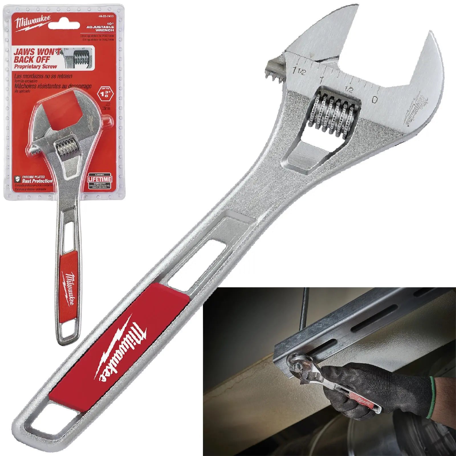 Milwaukee Adjustable Wrench 250mm Jaw Opening 36.5mm