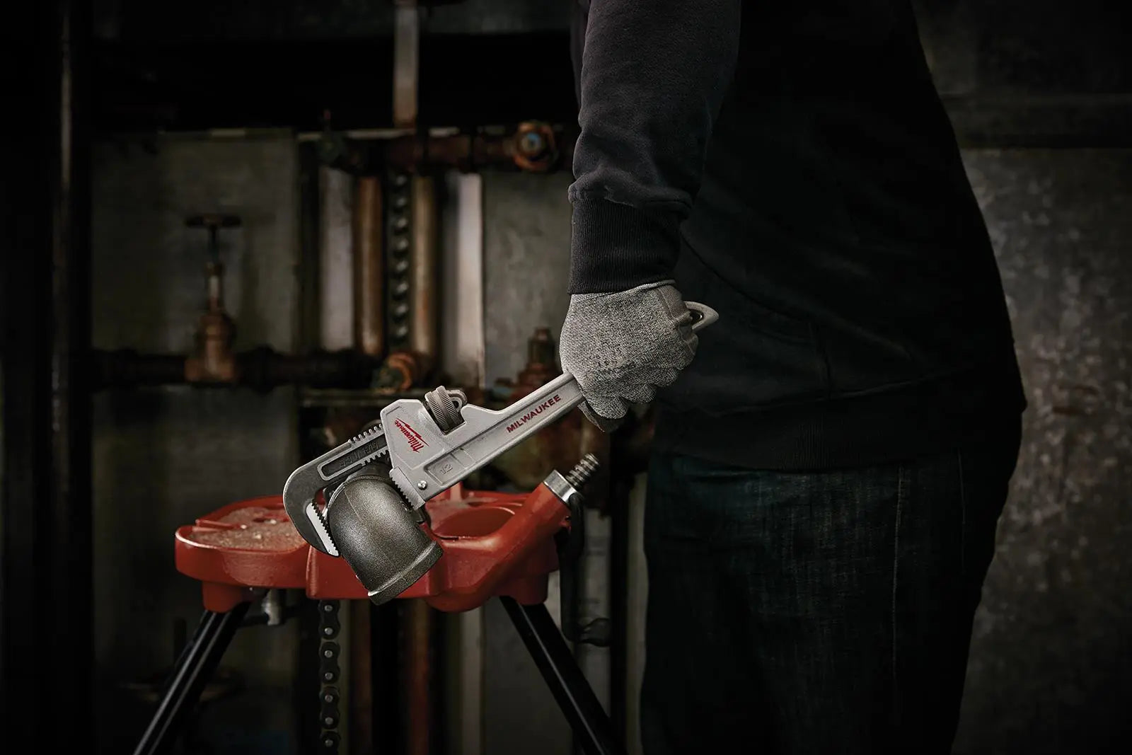 Milwaukee Aluminium Pipe Wrench 300mm 12in Jaw Capacity 51mm