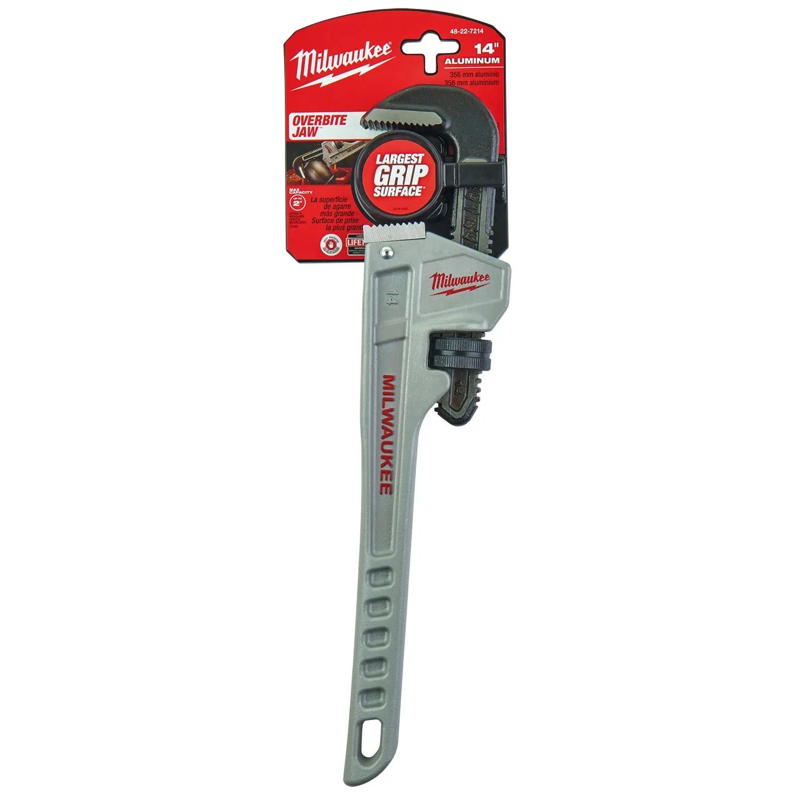 Milwaukee Aluminium Pipe Wrench 350mm 14in Jaw Capacity 51mm