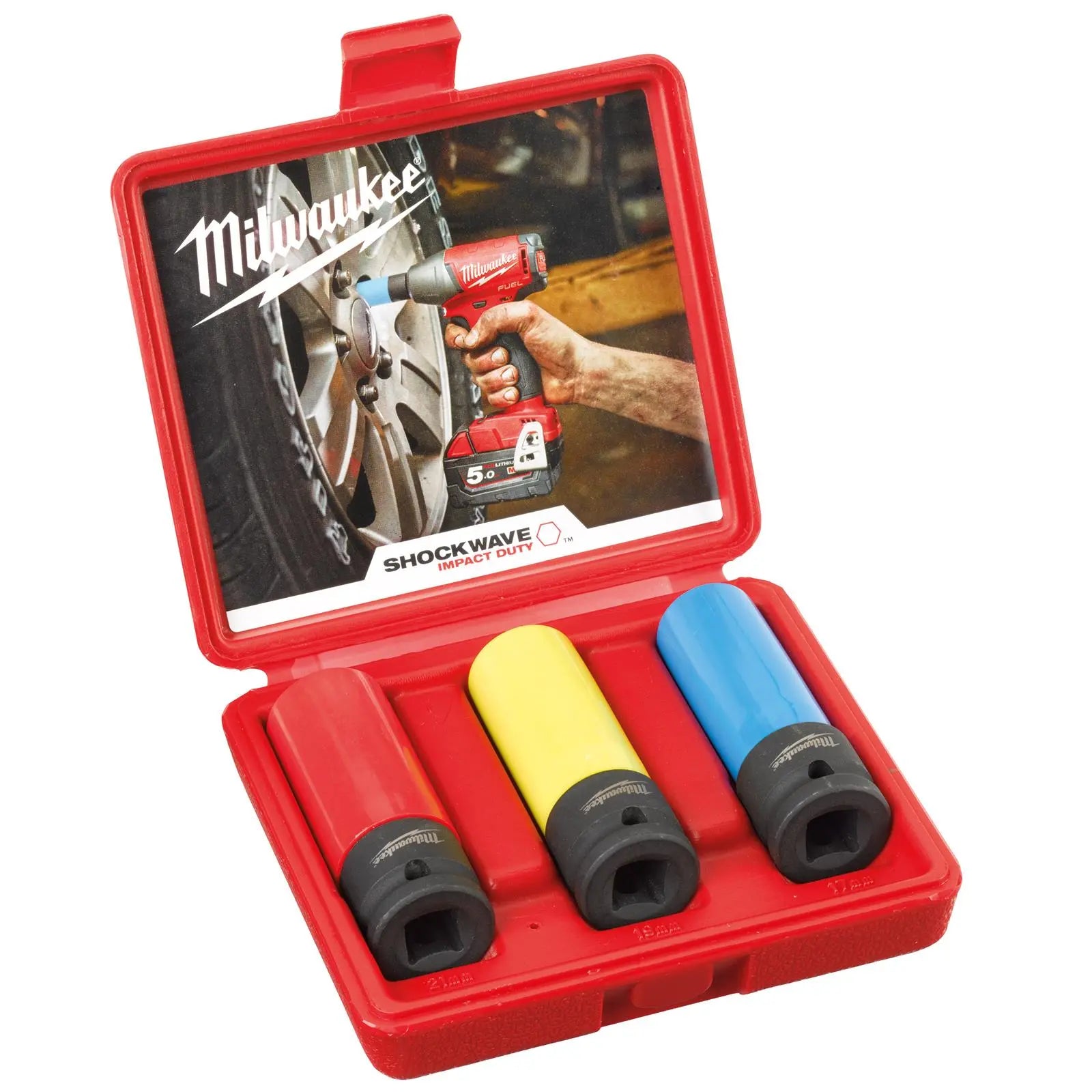 Milwaukee Automotive Impact Socket Set SHOCKWAVE Impact Duty 3 Piece 1/2" Drive