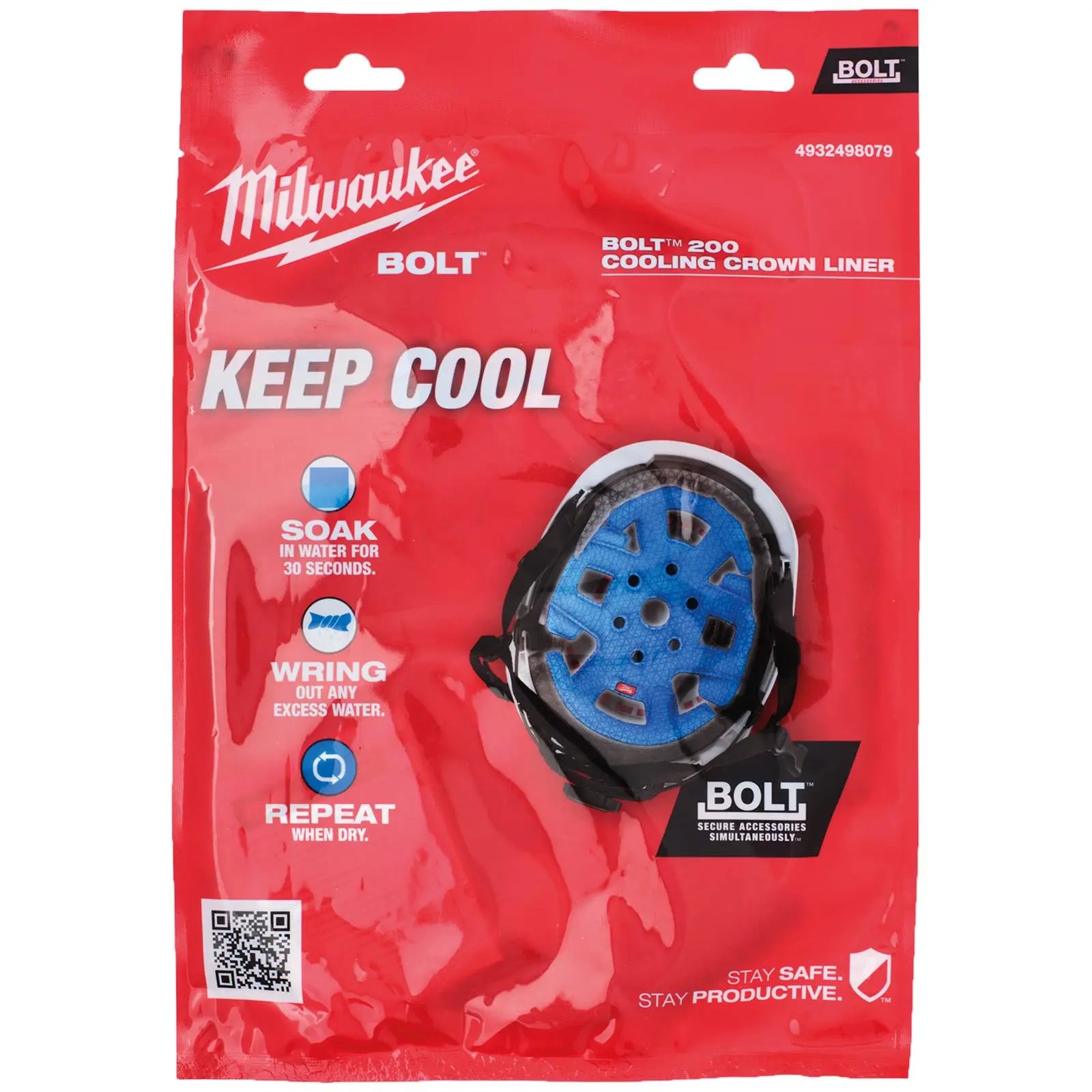 Milwaukee BOLT 200 Cooling Crown Liner Safety Helmet Insert White Rose Tools