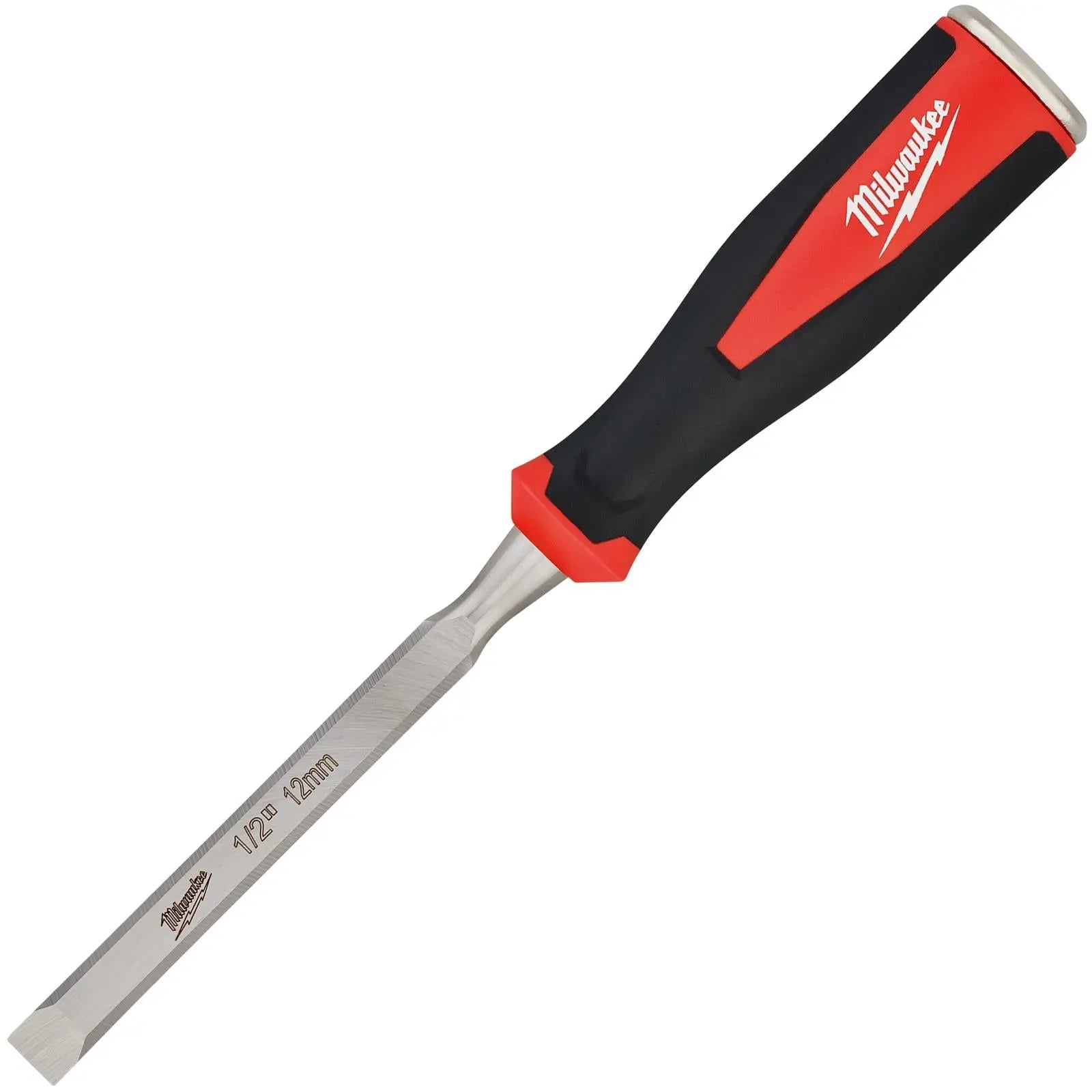 Milwaukee Beveled Edge Wood Chisel 12mm 1/2" All Metal Core with Striking Cap  White Rose Tools