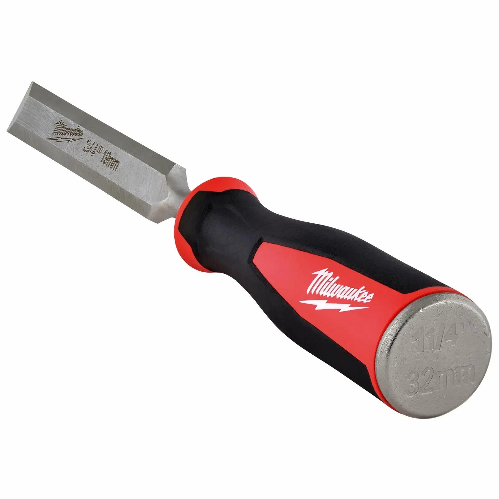Milwaukee Beveled Edge Wood Chisel 19mm 3/4" All Metal Core with Striking Cap  White Rose Tools