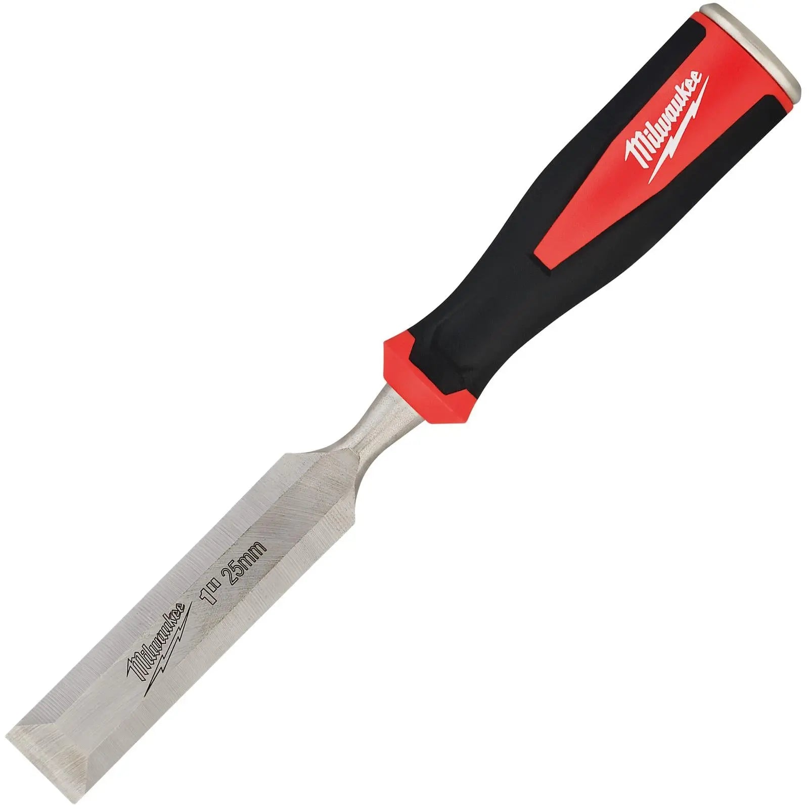 Milwaukee Beveled Edge Wood Chisel 25mm 1" All Metal Core with Striking Cap  White Rose Tools