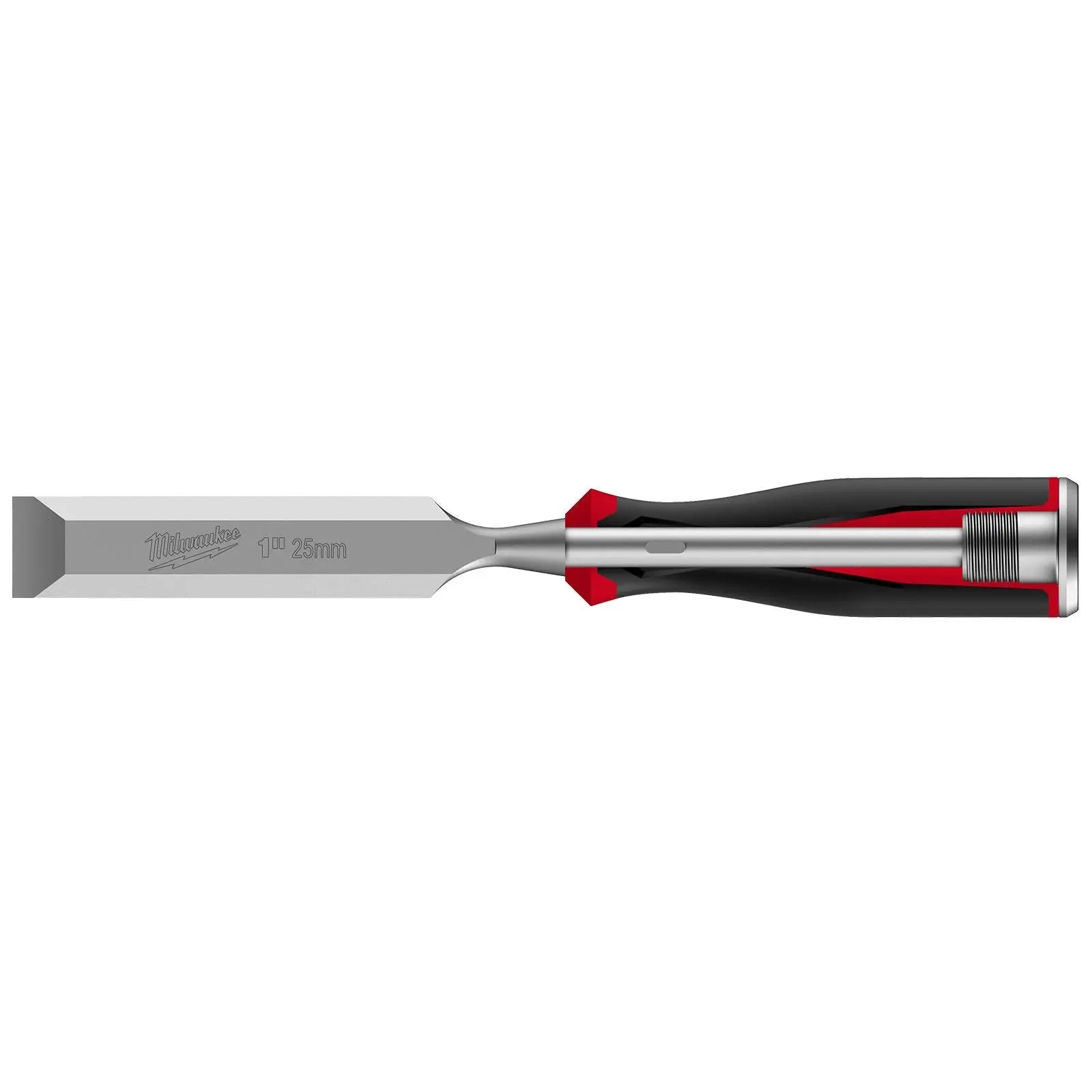 Milwaukee Beveled Edge Wood Chisel 25mm 1" All Metal Core with Striking Cap  White Rose Tools