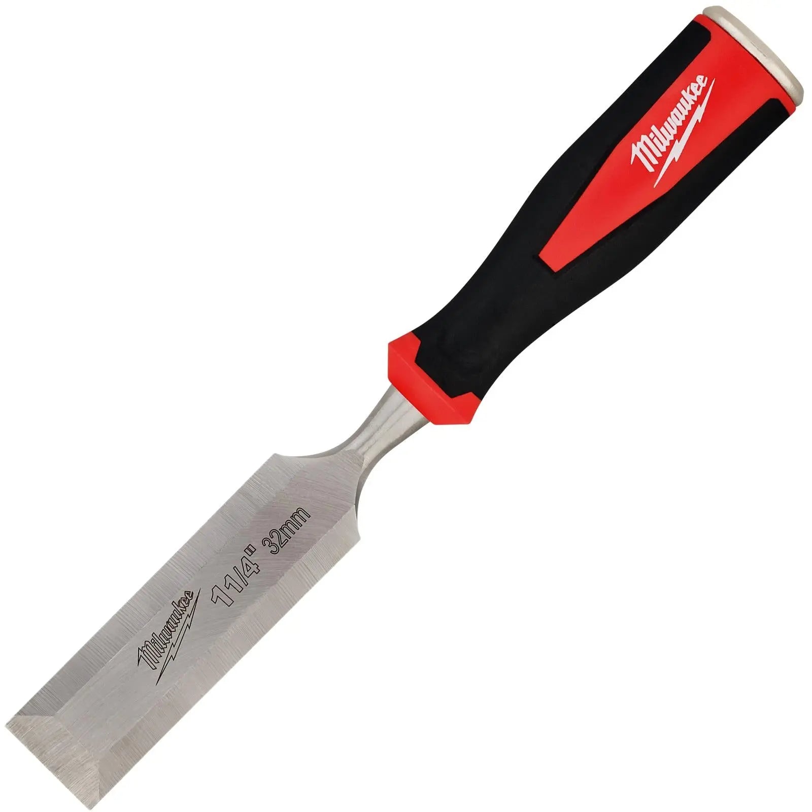 Milwaukee Beveled Edge Wood Chisel 32mm 1-1/4" All Metal Core with Striking Cap  White Rose Tools