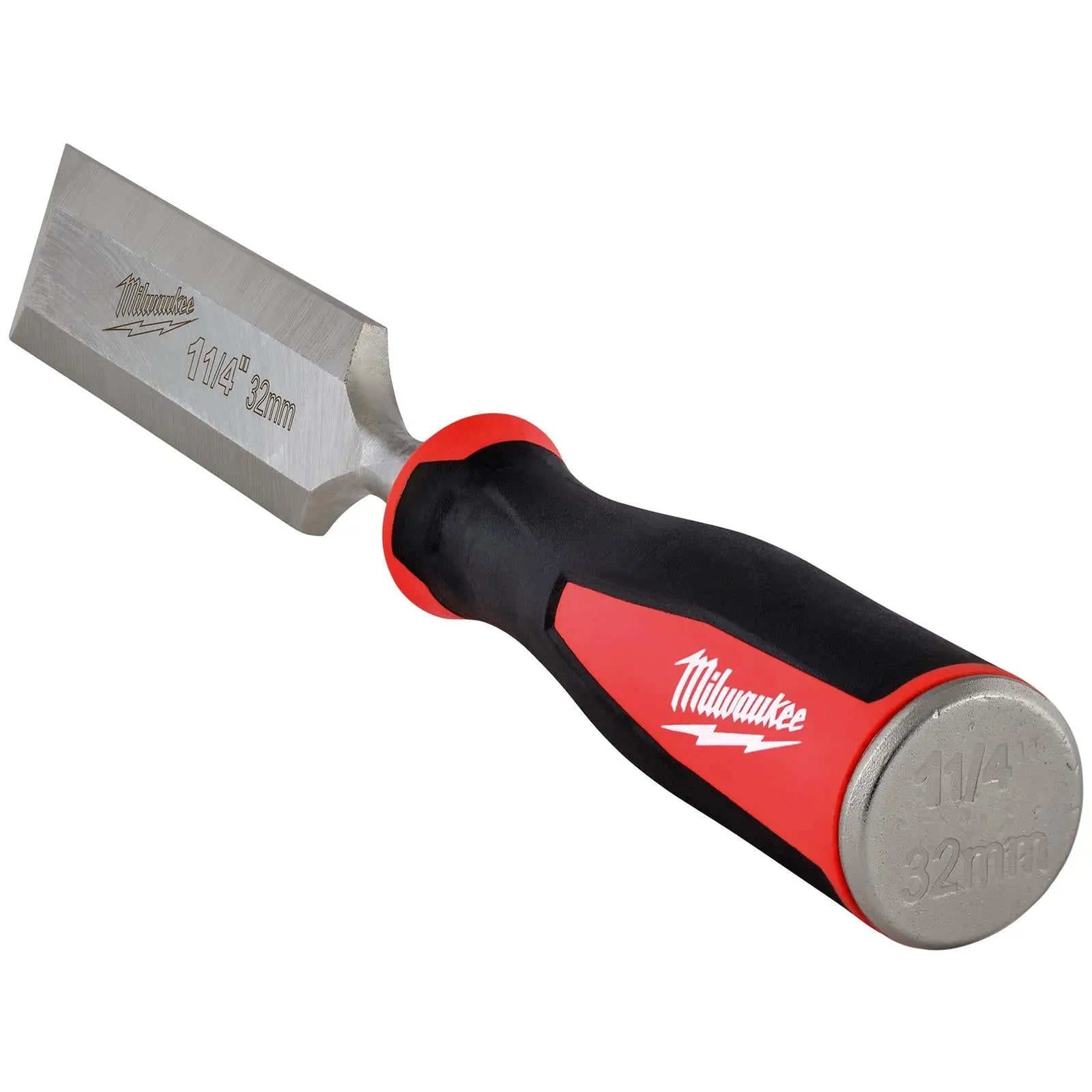 Milwaukee Beveled Edge Wood Chisel 32mm 1-1/4" All Metal Core with Striking Cap  White Rose Tools