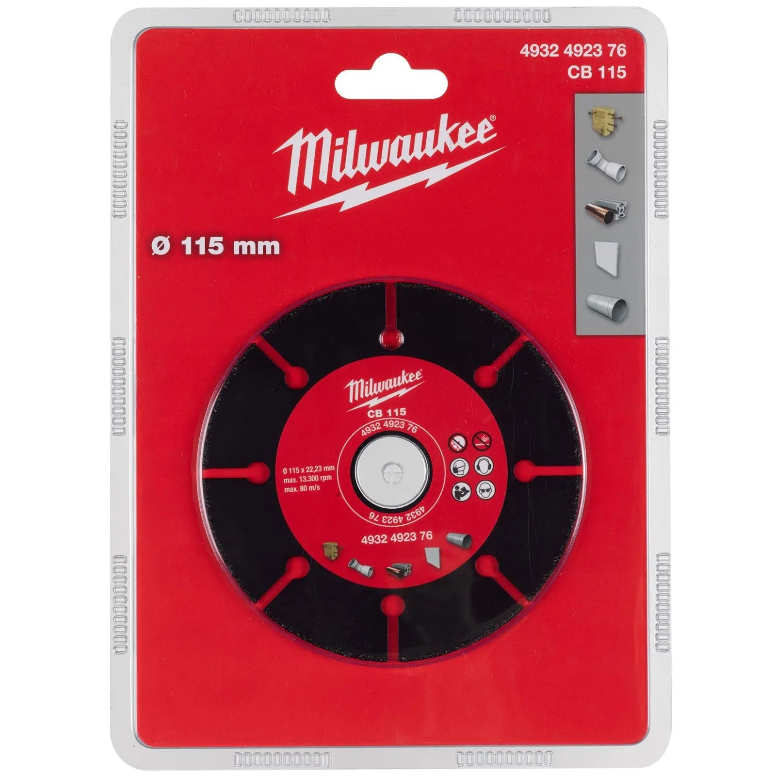 Milwaukee Carbide Cutting Blade Slitting Disc 115mm x 22.23mm x 1mm  White Rose Tools