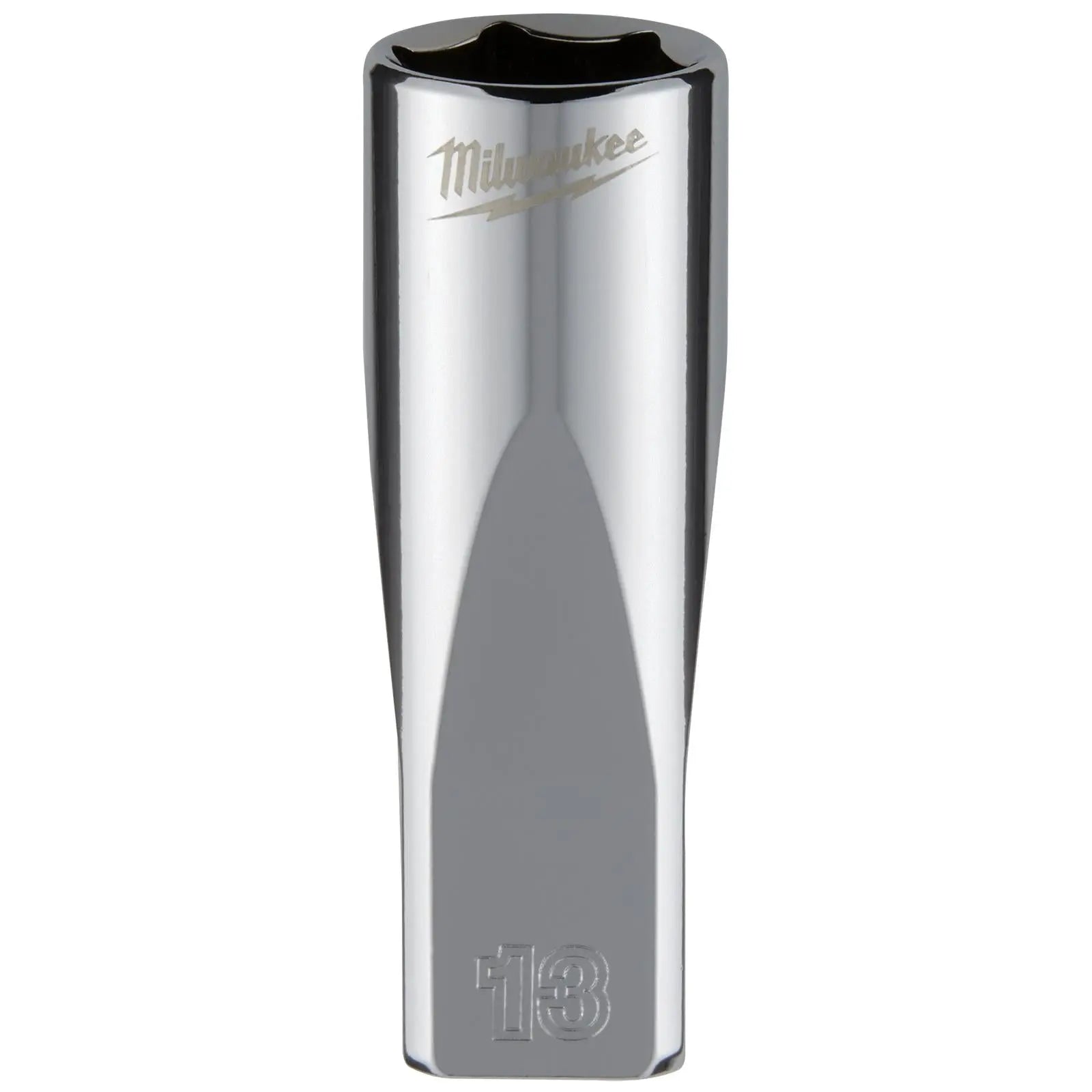 Milwaukee Chrome Socket 1/4" Drive Four Flat Sides Metric Deep 4-15mm Individual White Rose Tools