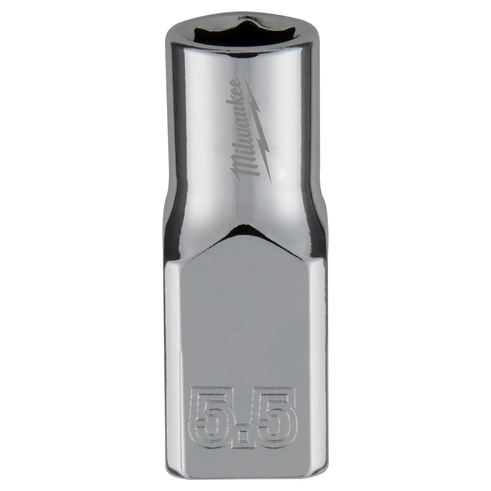 Milwaukee Chrome Socket 1/4" Drive Four Flat Sides Metric Standard 4-15mm Individual White Rose Tools