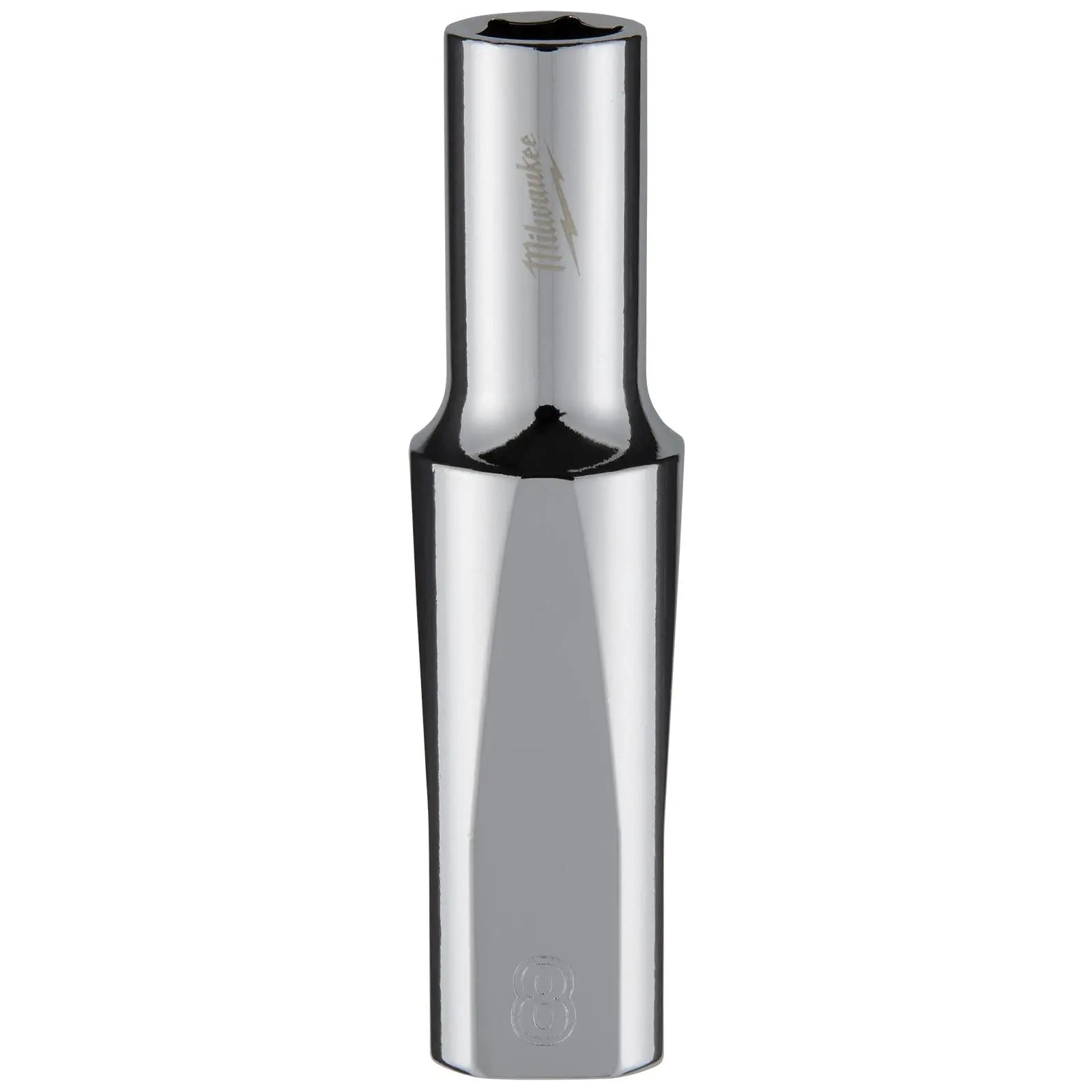 Milwaukee Chrome Socket 3/8" Drive Four Flat Sides Metric Deep 6-24mm Individual - Choose Size White Rose Tools