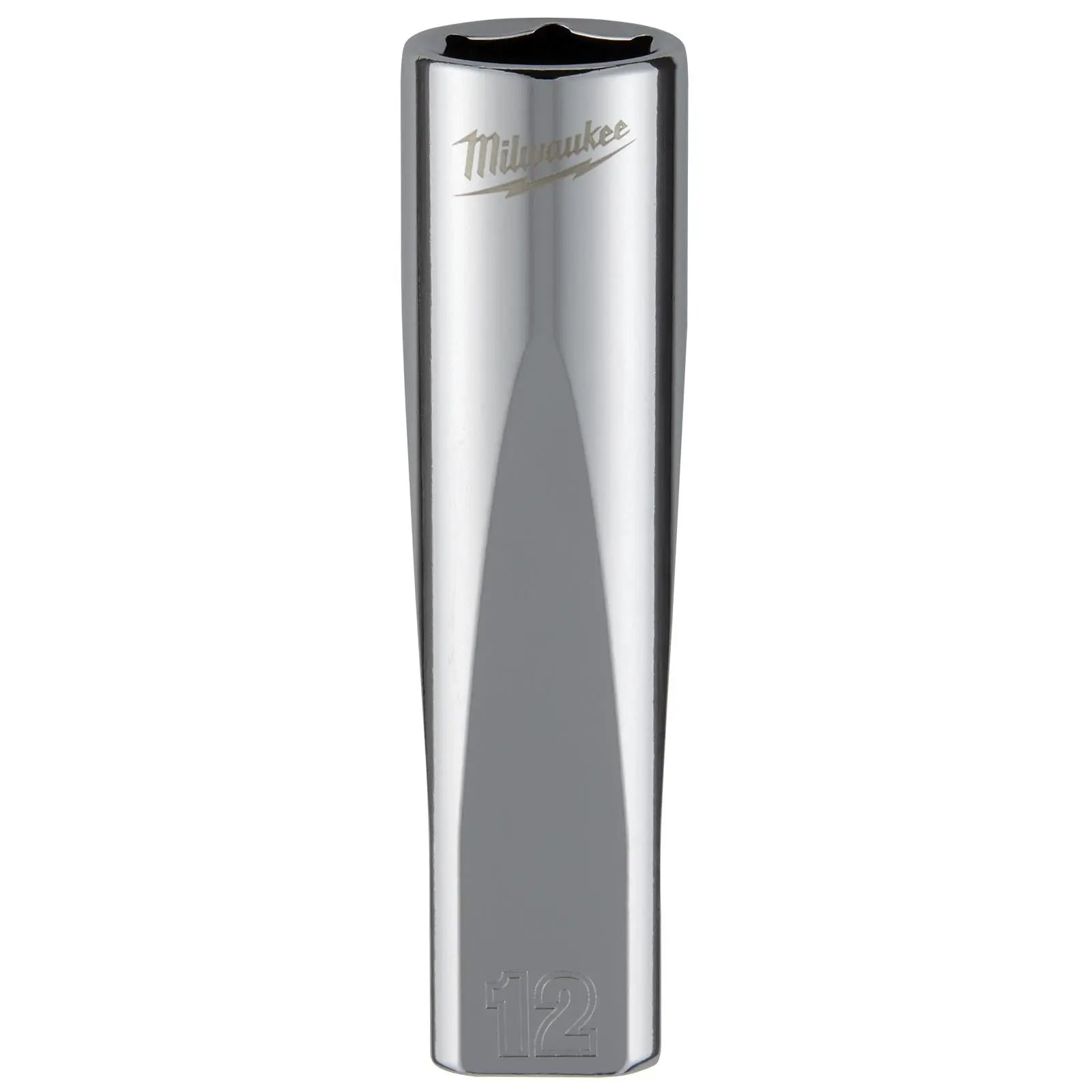 Milwaukee Chrome Socket 3/8" Drive Four Flat Sides Metric Deep 6-24mm Individual - Choose Size White Rose Tools