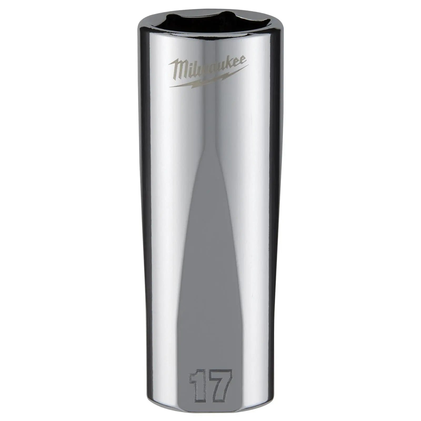 Milwaukee Chrome Socket 3/8" Drive Four Flat Sides Metric Deep 6-24mm Individual - Choose Size White Rose Tools