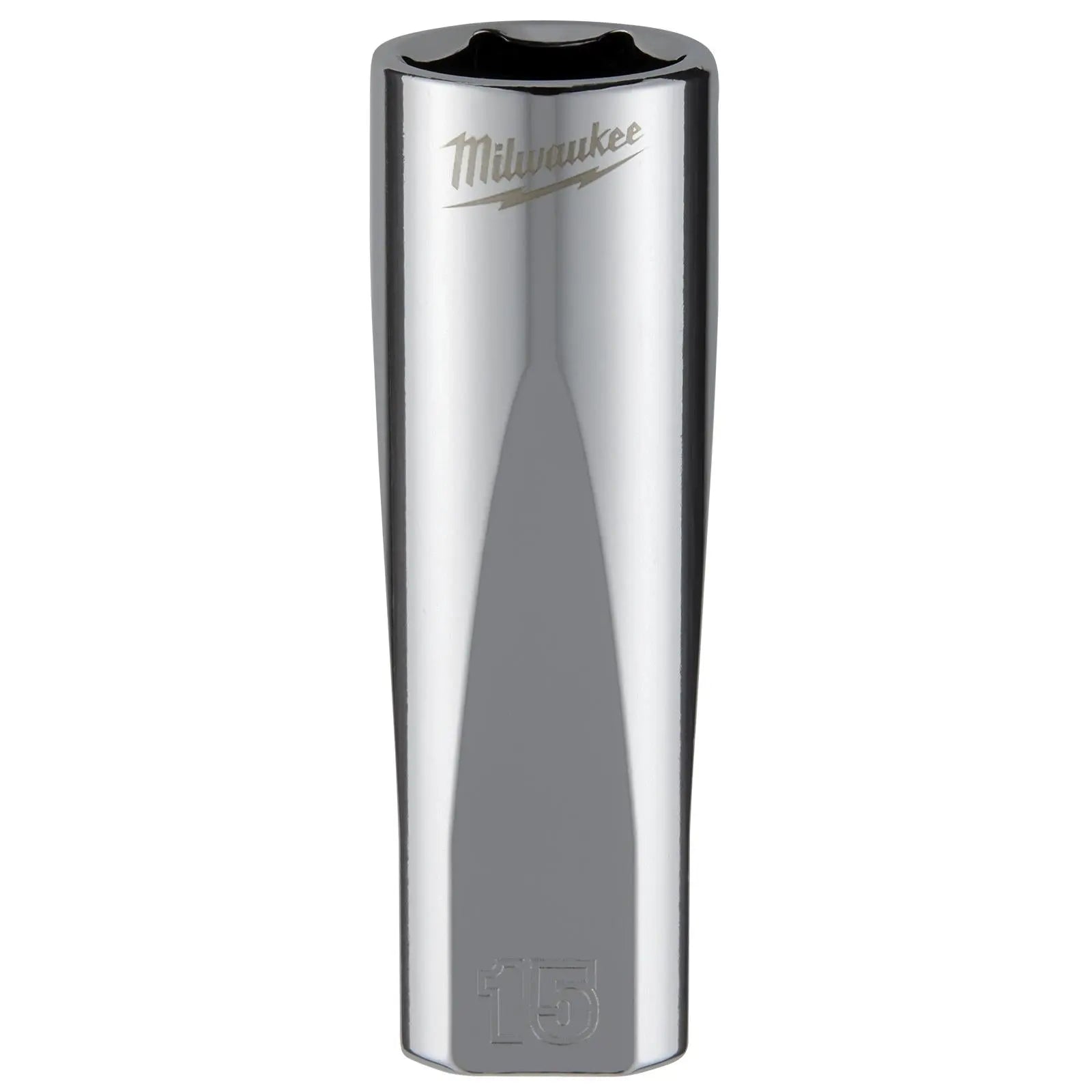 Milwaukee Chrome Socket 3/8" Drive Four Flat Sides Metric Deep 6-24mm Individual - Choose Size White Rose Tools