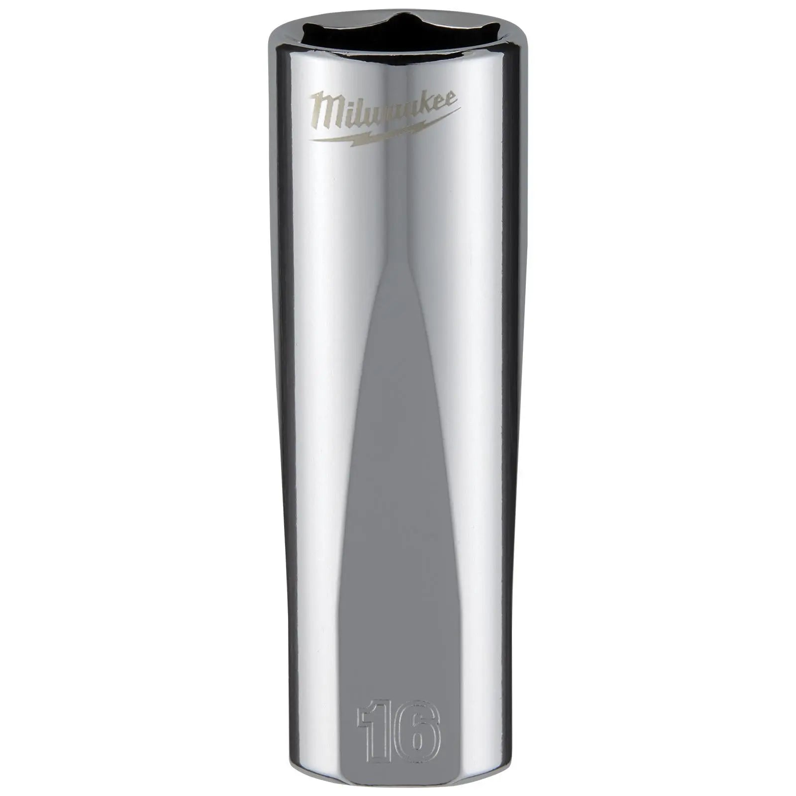 Milwaukee Chrome Socket 3/8" Drive Four Flat Sides Metric Deep 6-24mm Individual - Choose Size White Rose Tools