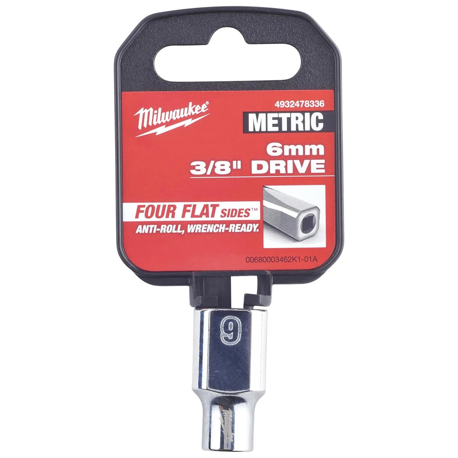 Milwaukee Chrome Socket 3/8" Drive Four Flat Sides Metric Standard 6-24mm Individual White Rose Tools