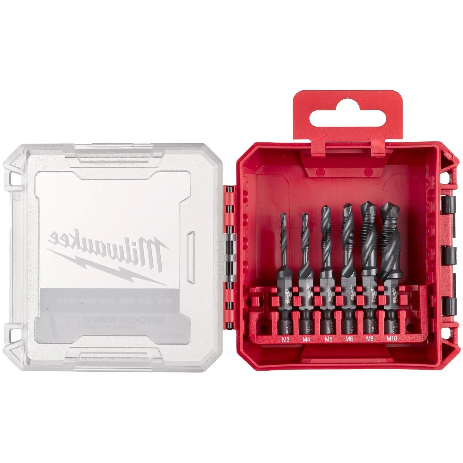 Milwaukee Combi Drill Tap Set Threading Drills 1/4" Hex M3-M10 HSS-G 6 Pieces White Rose Tools
