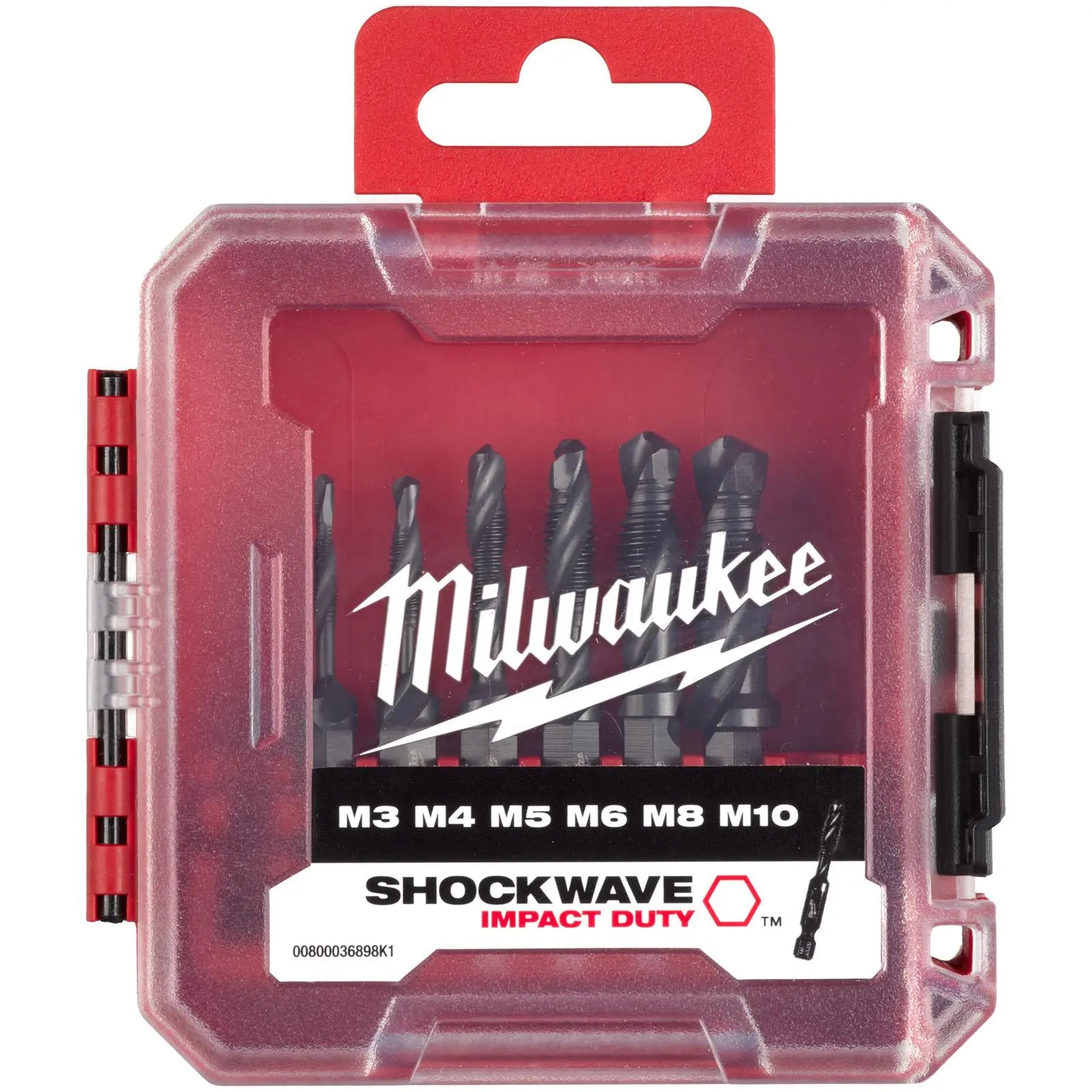 Milwaukee Combi Drill Tap Set Threading Drills 1/4" Hex M3-M10 HSS-G 6 Pieces White Rose Tools