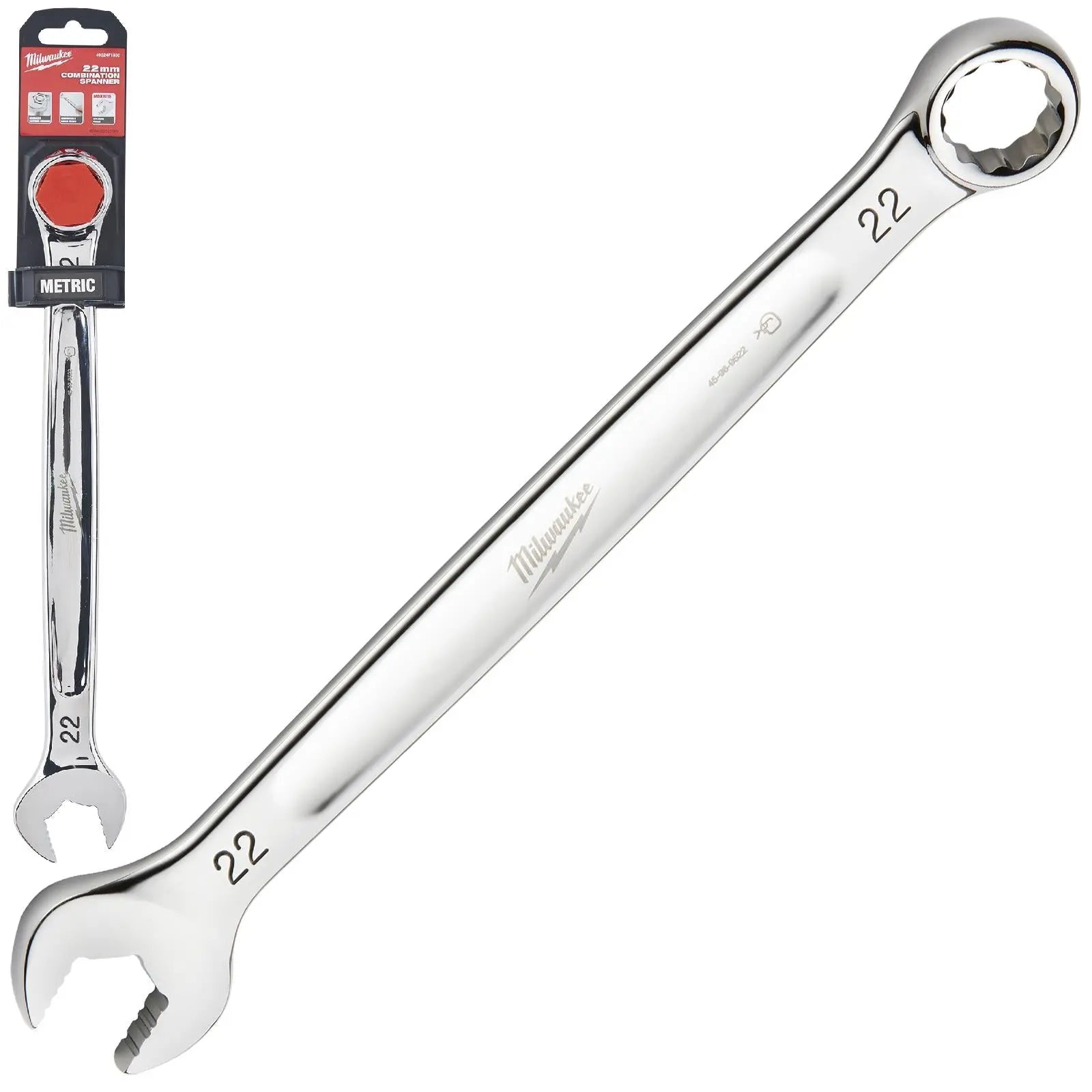 Milwaukee Combination Spanner MAX BITE Open End Ring Spanners - Choose Size White Rose Tools