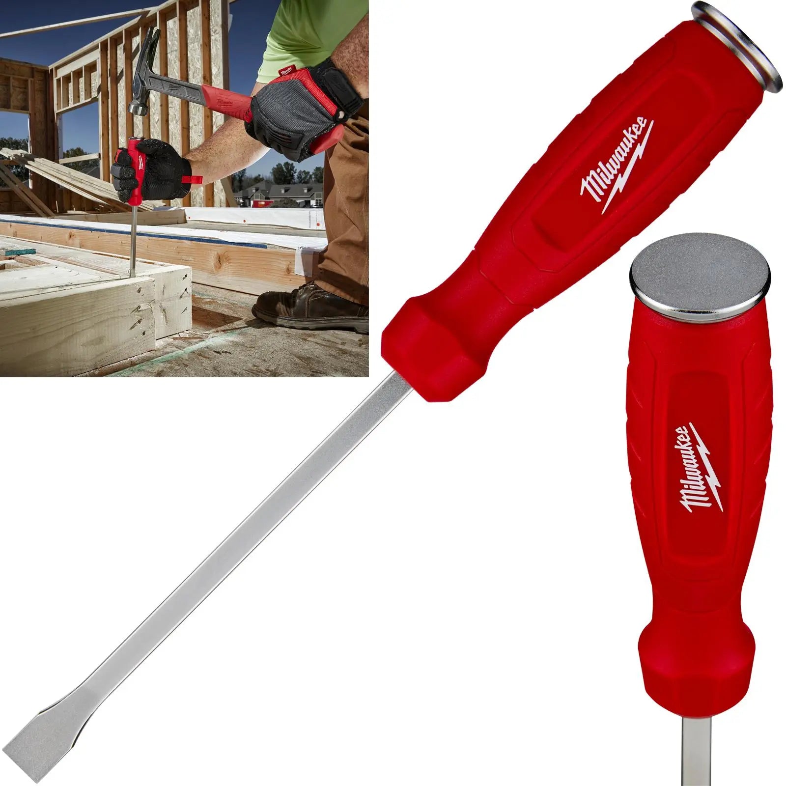 Milwaukee Demolition Driver Screwdriver Hammer Thru Striking Cap  White Rose Tools