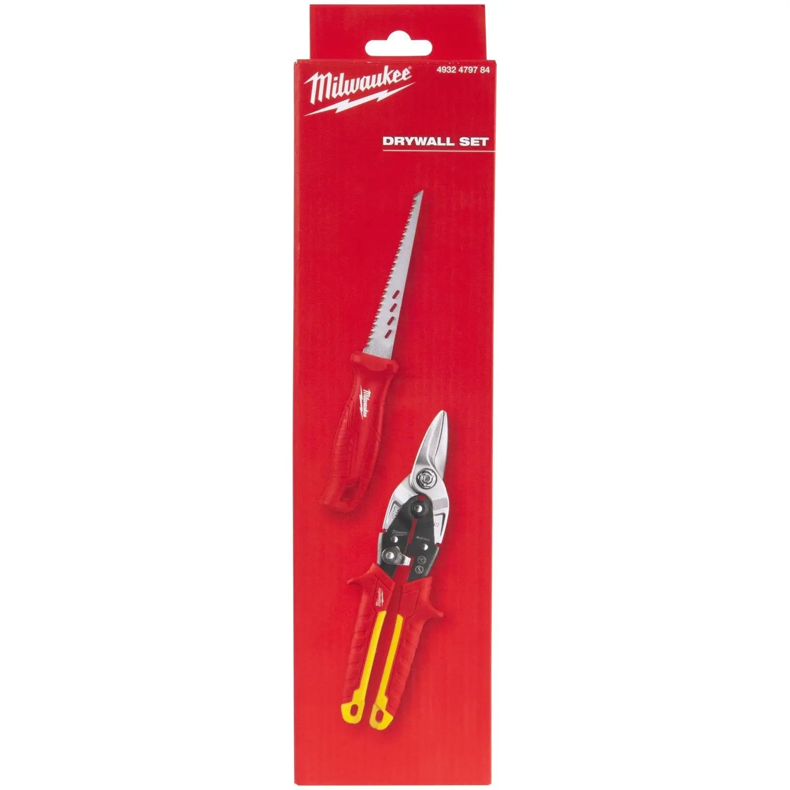 Milwaukee Drywall Kit Jab Saw and Straight Cut Aviation Snips White Rose Tools