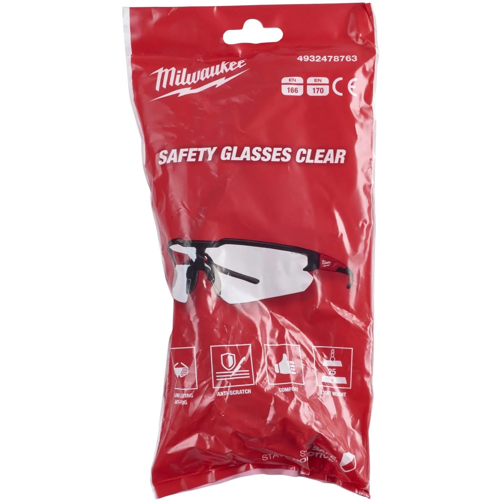 Milwaukee Enhanced Safety Glasses Clear White Rose Tools