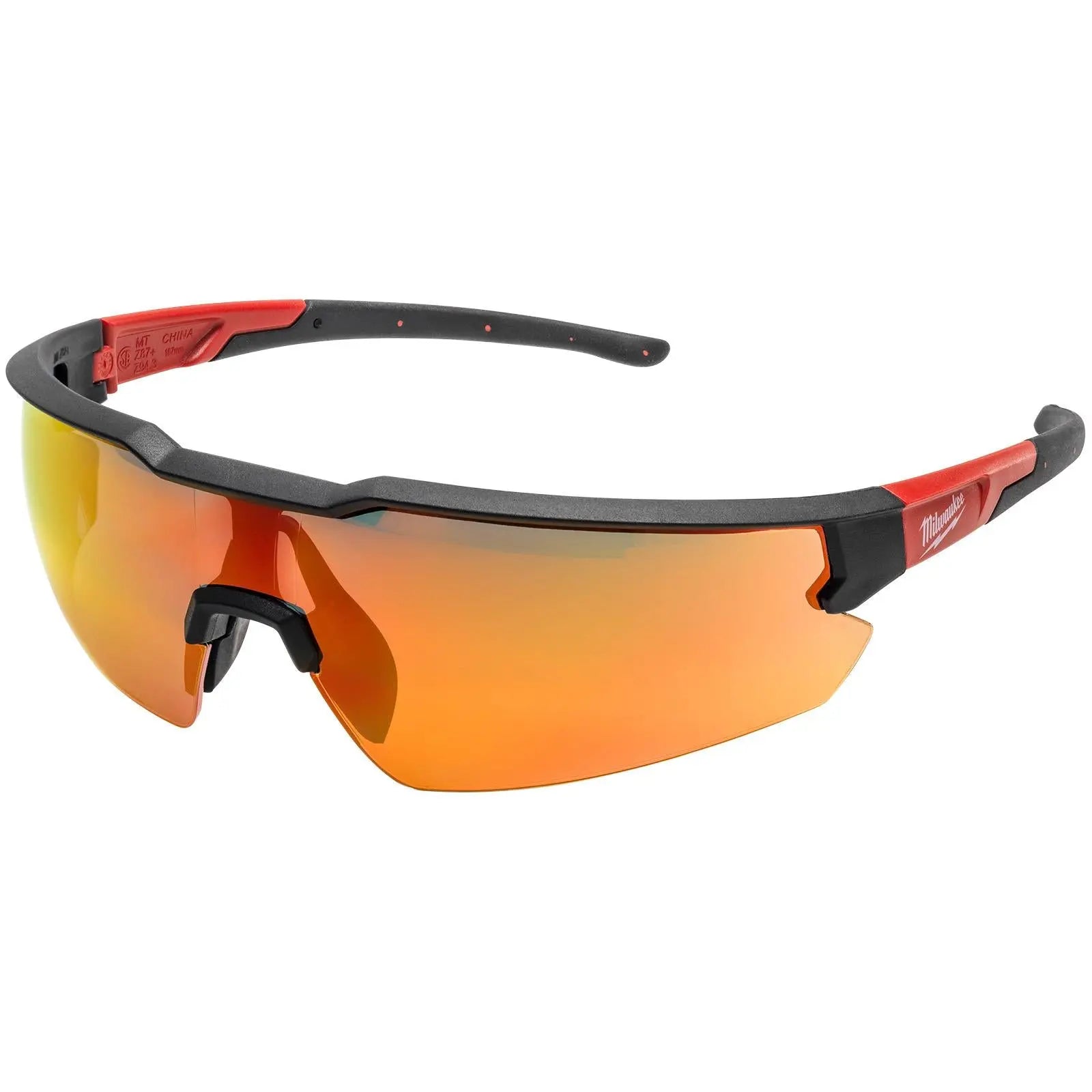 Milwaukee Enhanced Safety Glasses Red Mirror Anti Fog Coating White Rose Tools