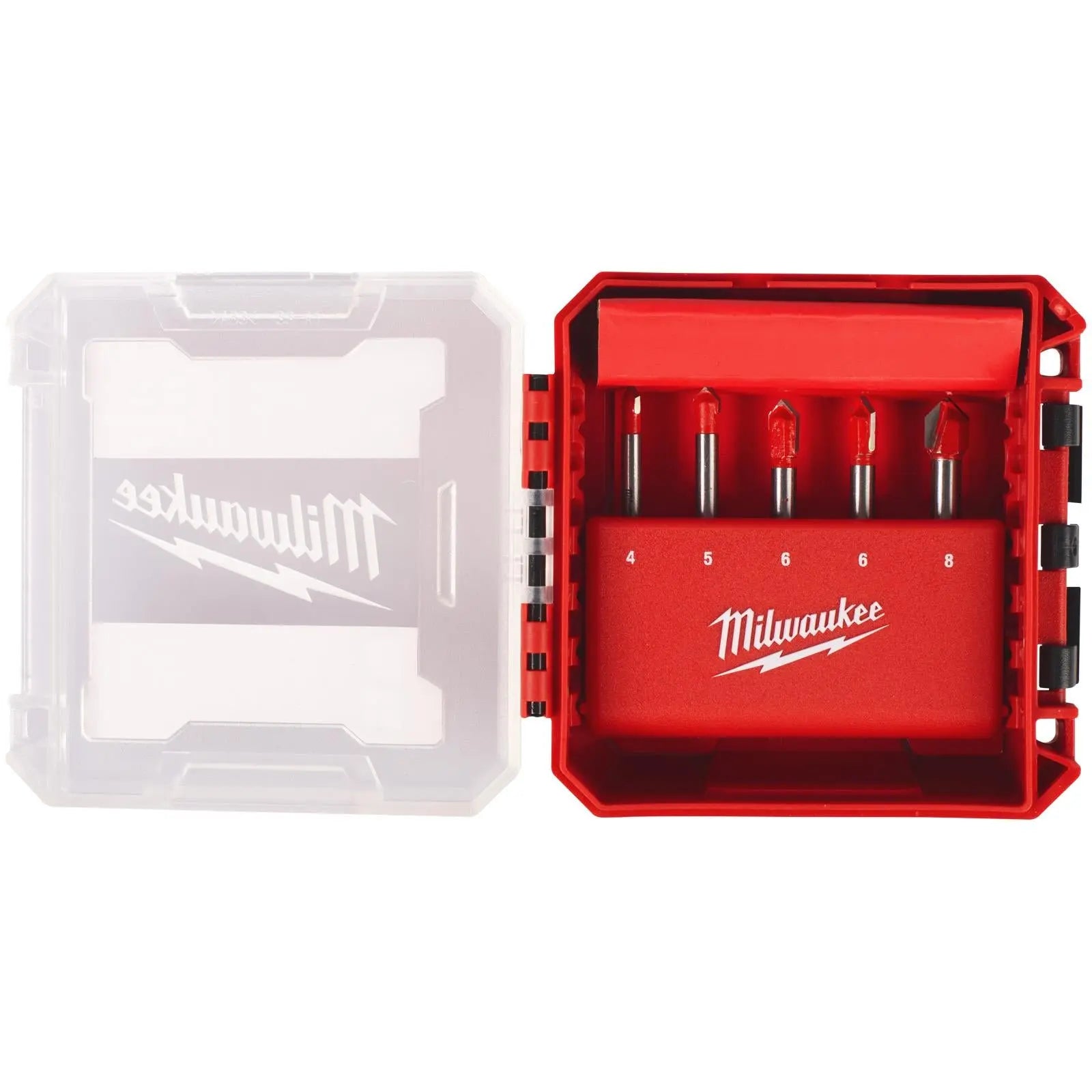 Milwaukee Glass and Tile Drill Bit Set 5 Piece in PACKOUT Compatible Case White Rose Tools