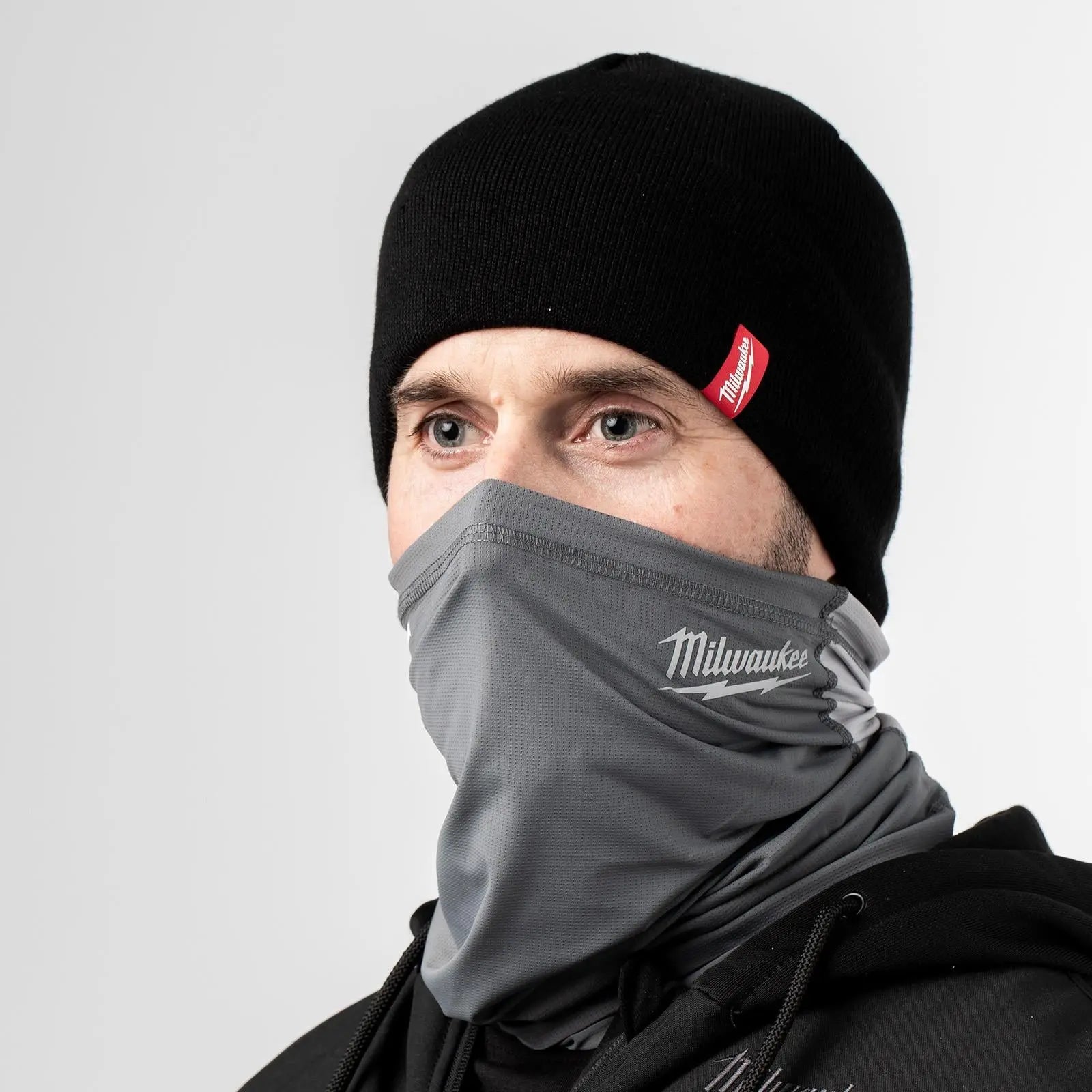 Milwaukee Grey Performance Neck Gaiter and Face Mask White Rose Tools