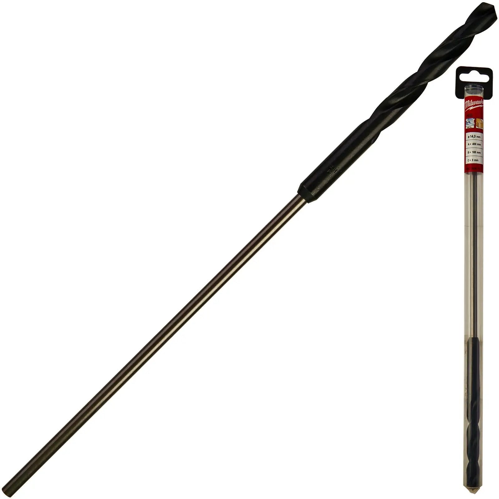 Milwaukee HSS Cable Drill Bit Wood Plasterboard Metal Channel 14 x 400mm  White Rose Tools