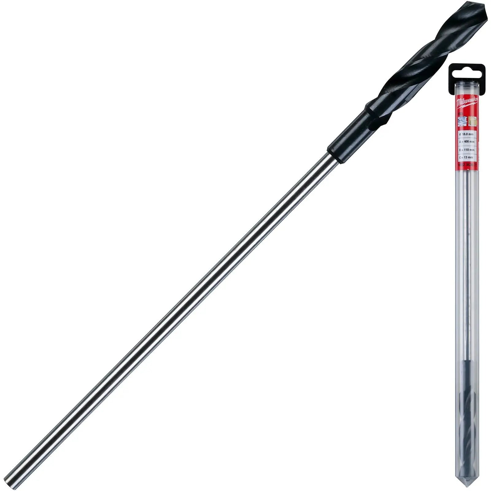 Milwaukee HSS Cable Drill Bit Wood Plasterboard Metal Channel 18 x 400mm White Rose Tools
