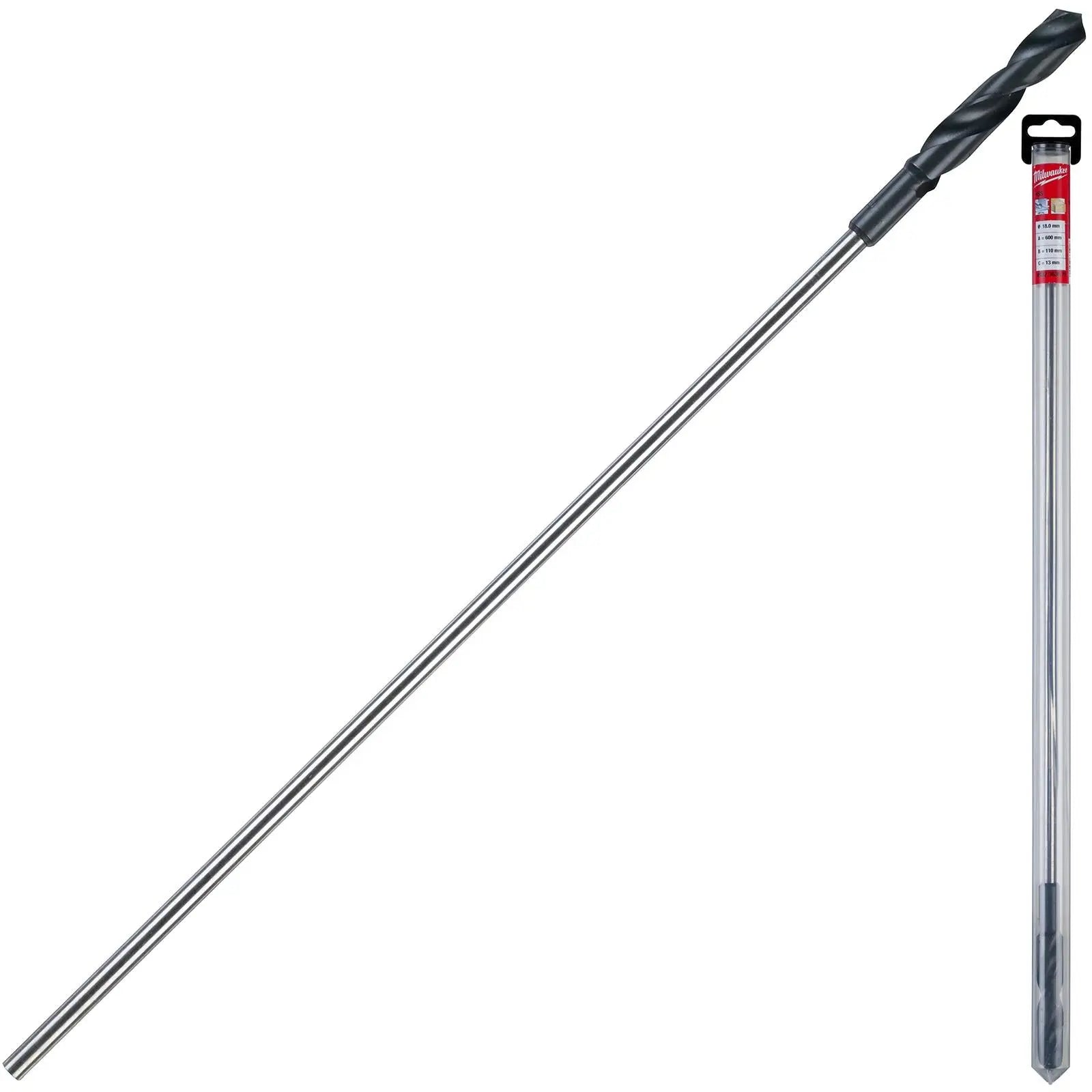 Milwaukee HSS Cable Drill Bit Wood Plasterboard Metal Channel 18 x 600mm White Rose Tools