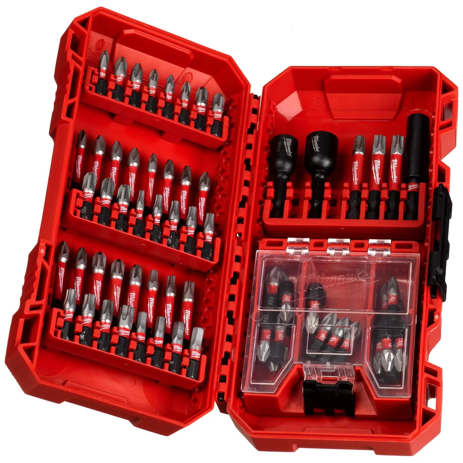 Milwaukee Impact Screwdriver Nut Driver Bit Set SHOCKWAVE Impact Duty 70 Piece White Rose Tools