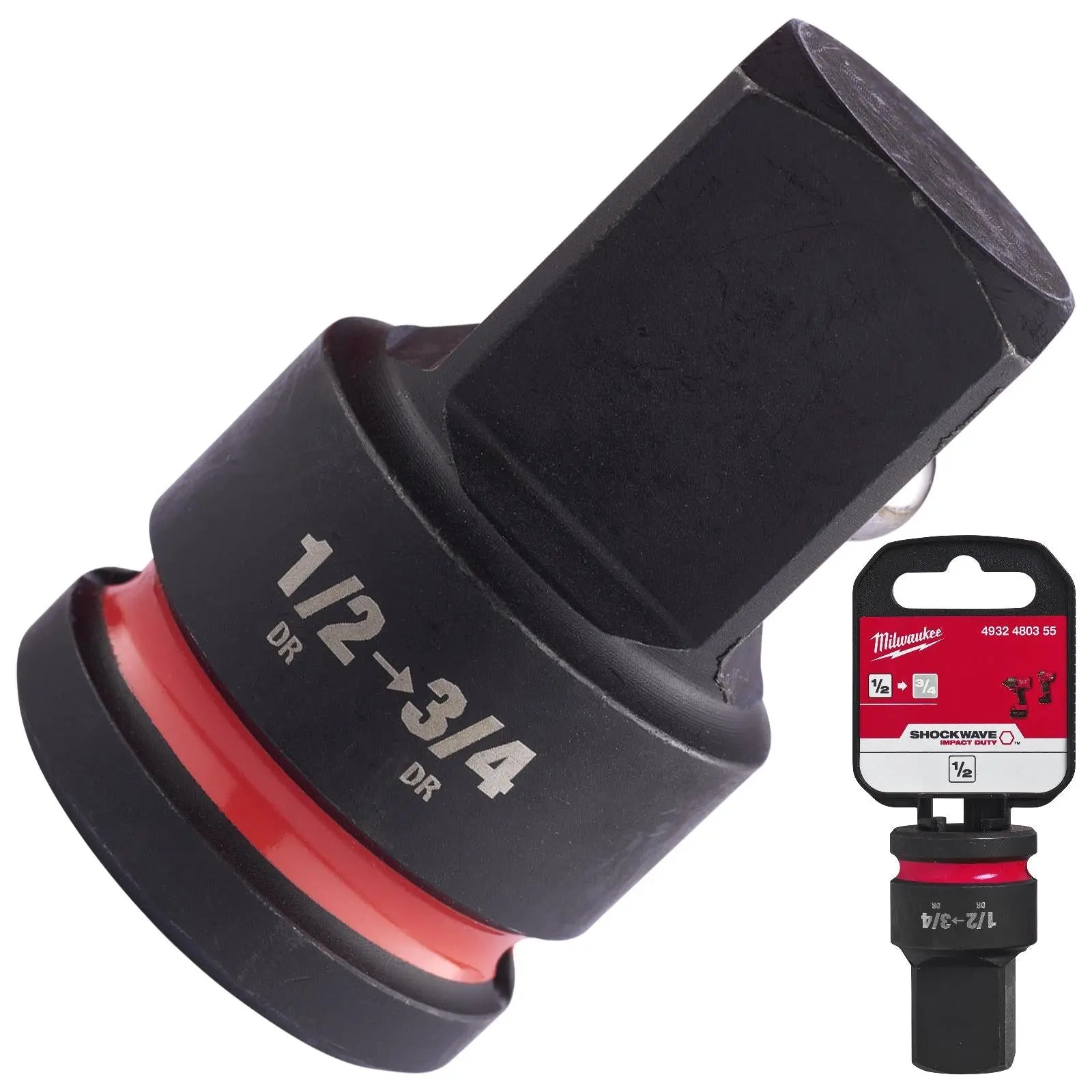 Milwaukee Impact Socket Adaptor 1/2" Drive to 3/4" Drive SHOCKWAVE Impact Duty