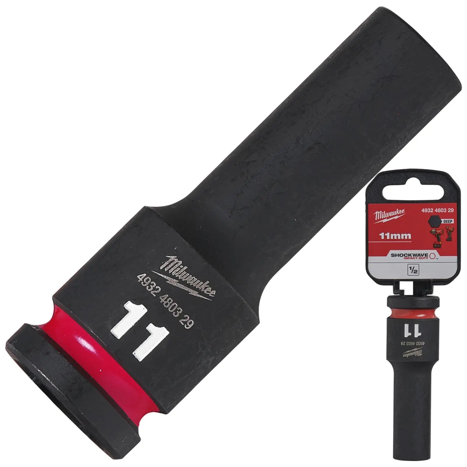 Milwaukee Impact Sockets Deep 1/2" Drive 8-36mm SHOCKWAVE Impact Duty