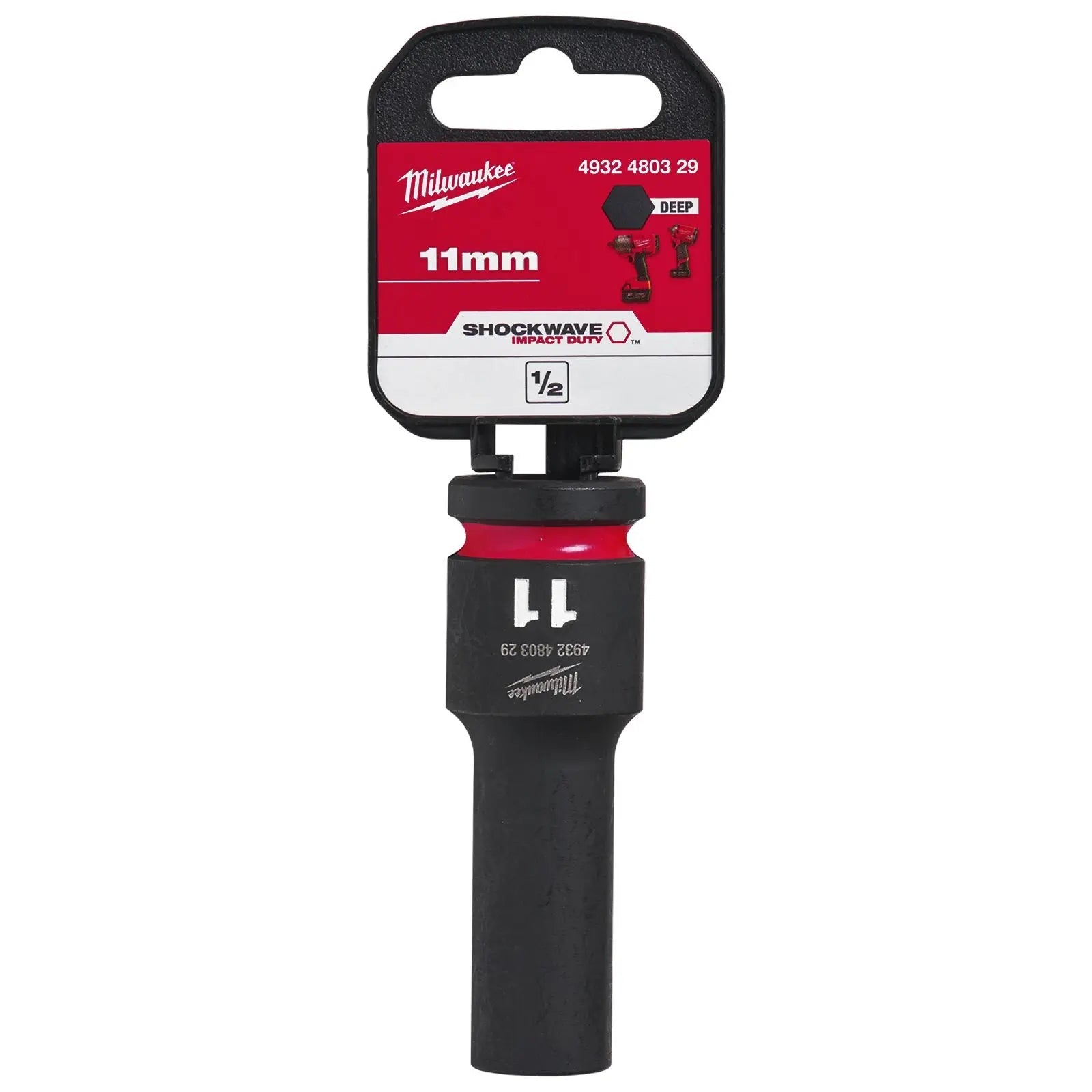 Milwaukee Impact Sockets Deep 1/2" Drive 8-36mm SHOCKWAVE Impact Duty