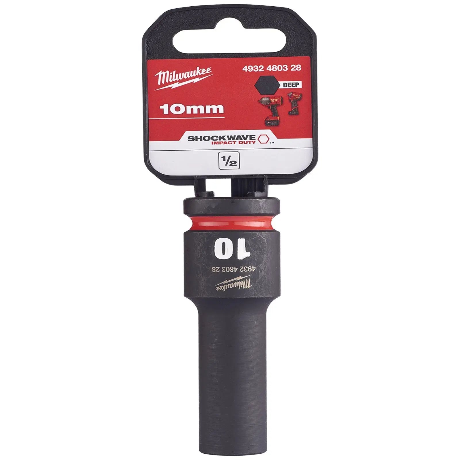 Milwaukee Impact Sockets Deep 1/2" Drive 8-36mm SHOCKWAVE Impact Duty