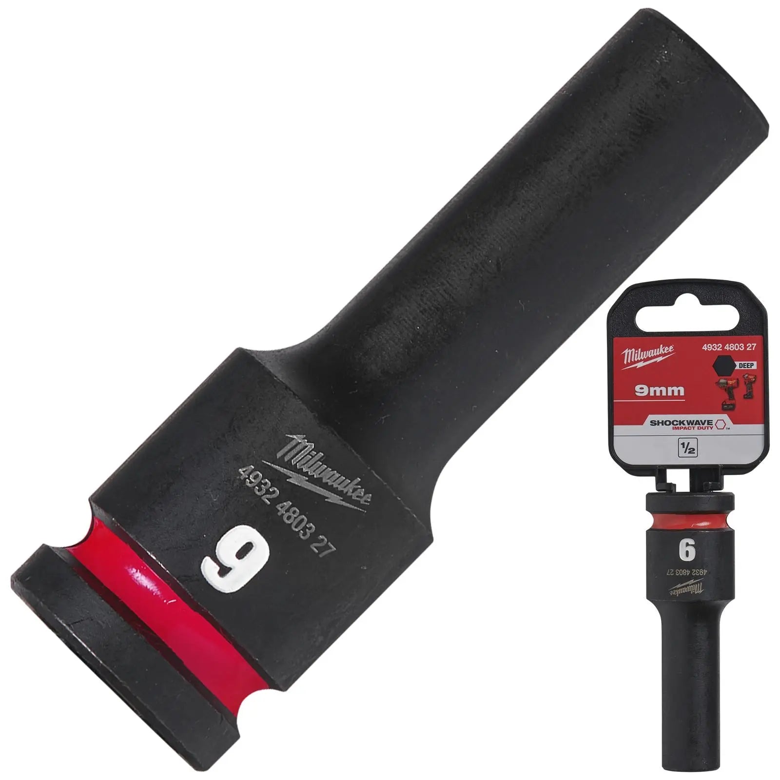 Milwaukee Impact Sockets Deep 1/2" Drive 8-36mm SHOCKWAVE Impact Duty