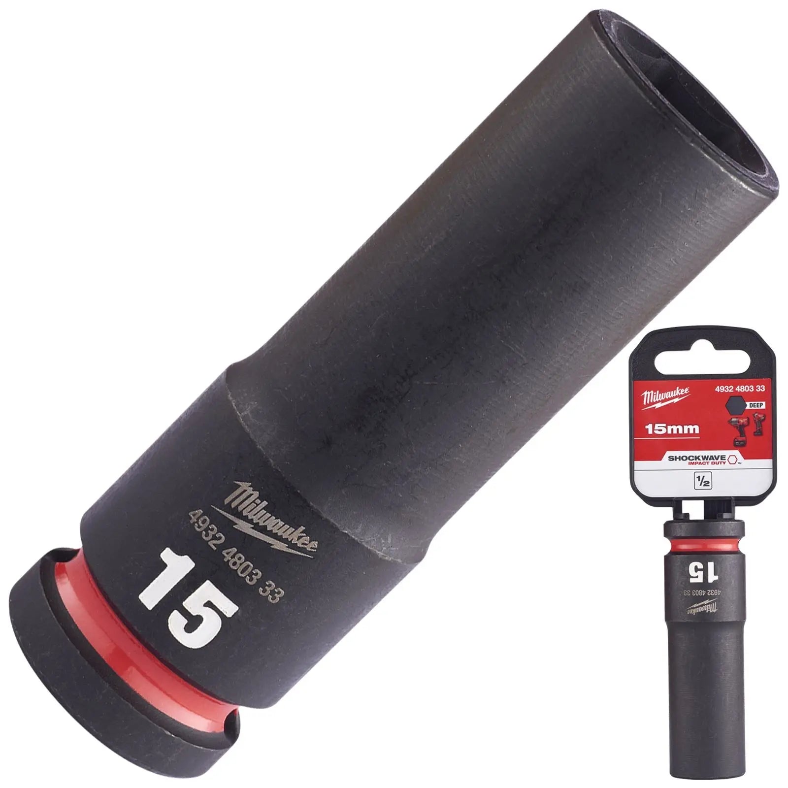 Milwaukee Impact Sockets Deep 1/2" Drive 8-36mm SHOCKWAVE Impact Duty