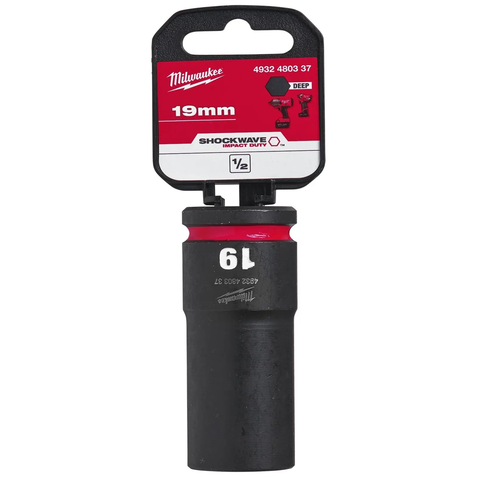 Milwaukee Impact Sockets Deep 1/2" Drive 8-36mm SHOCKWAVE Impact Duty