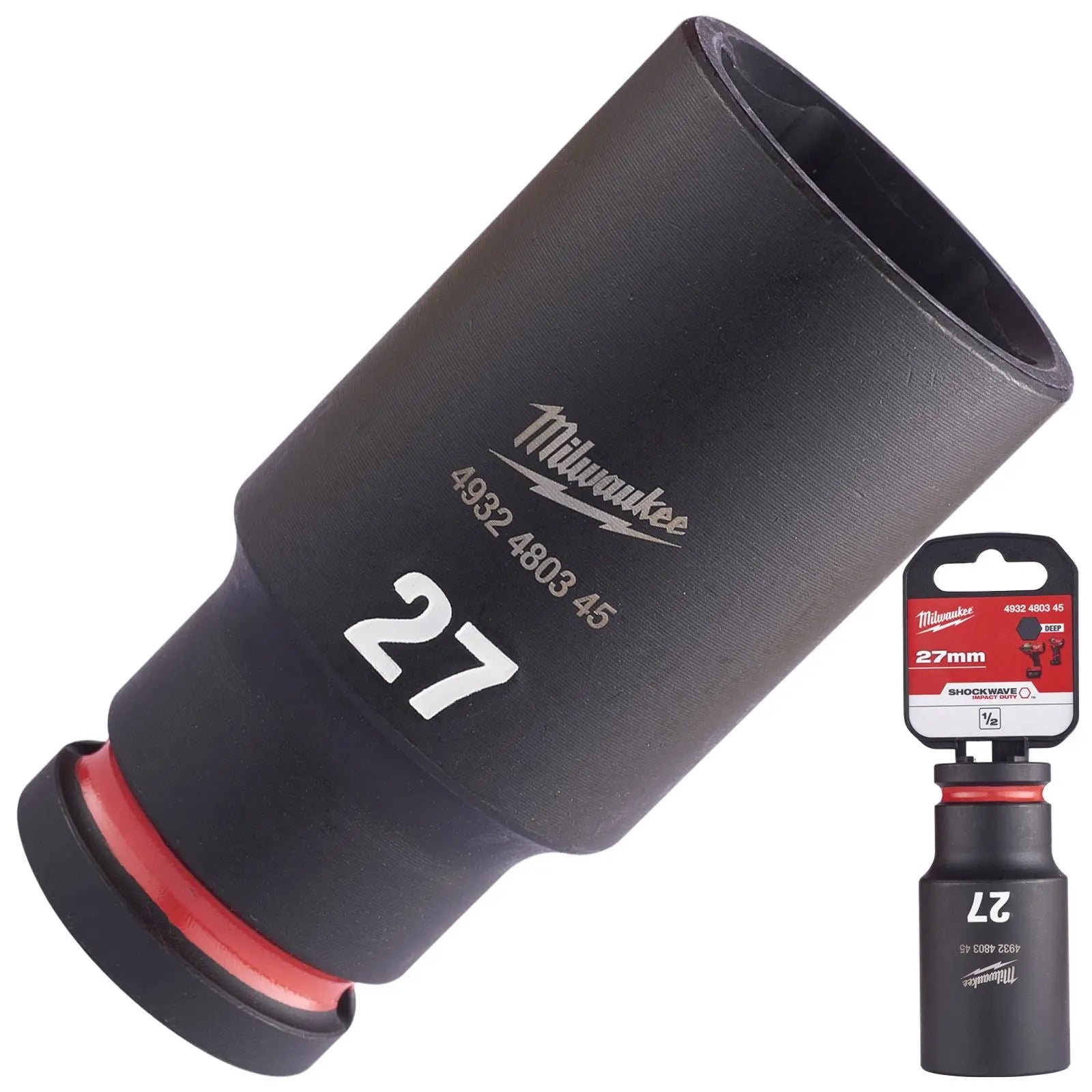 Milwaukee Impact Sockets Deep 1/2" Drive 8-36mm SHOCKWAVE Impact Duty