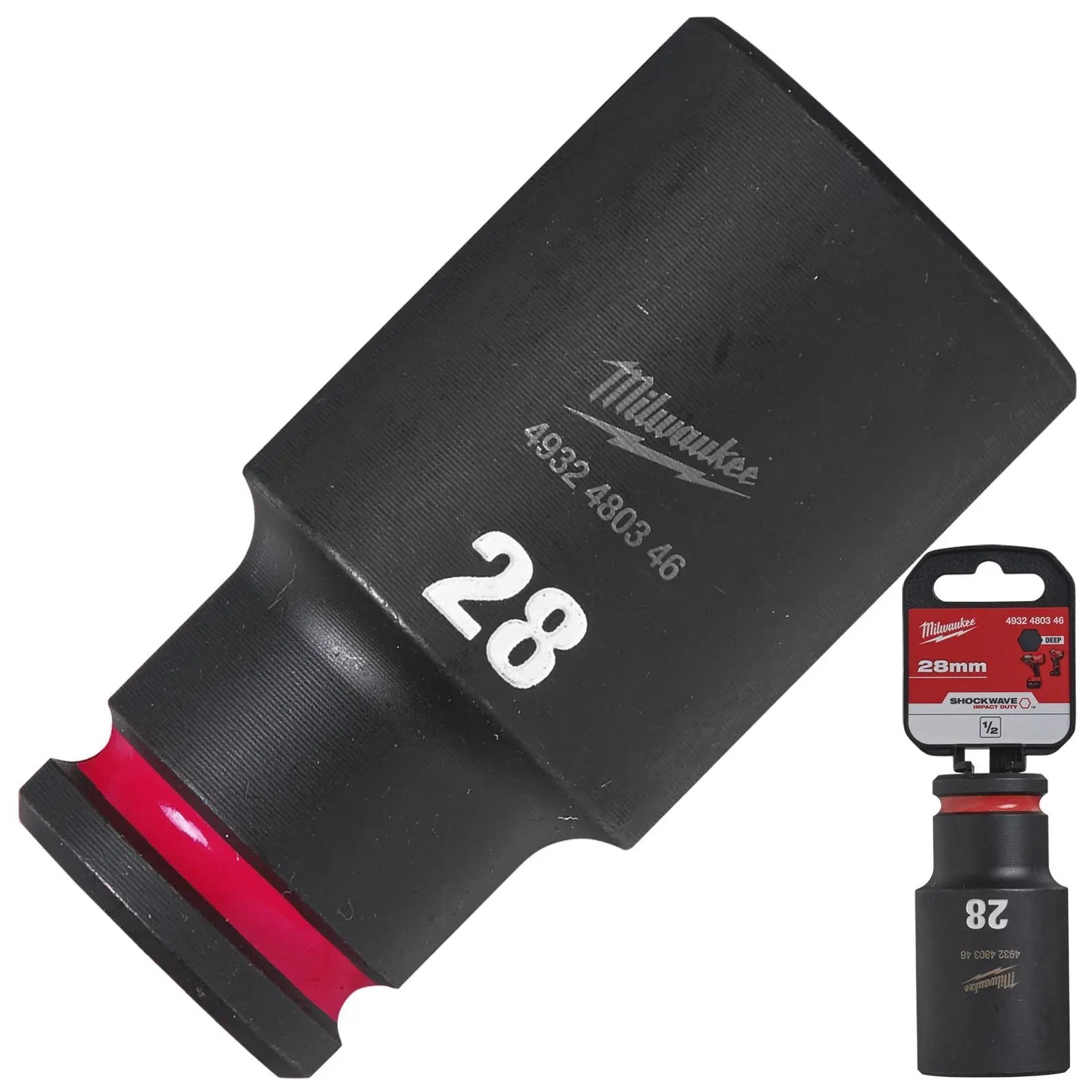 Milwaukee Impact Sockets Deep 1/2" Drive 8-36mm SHOCKWAVE Impact Duty