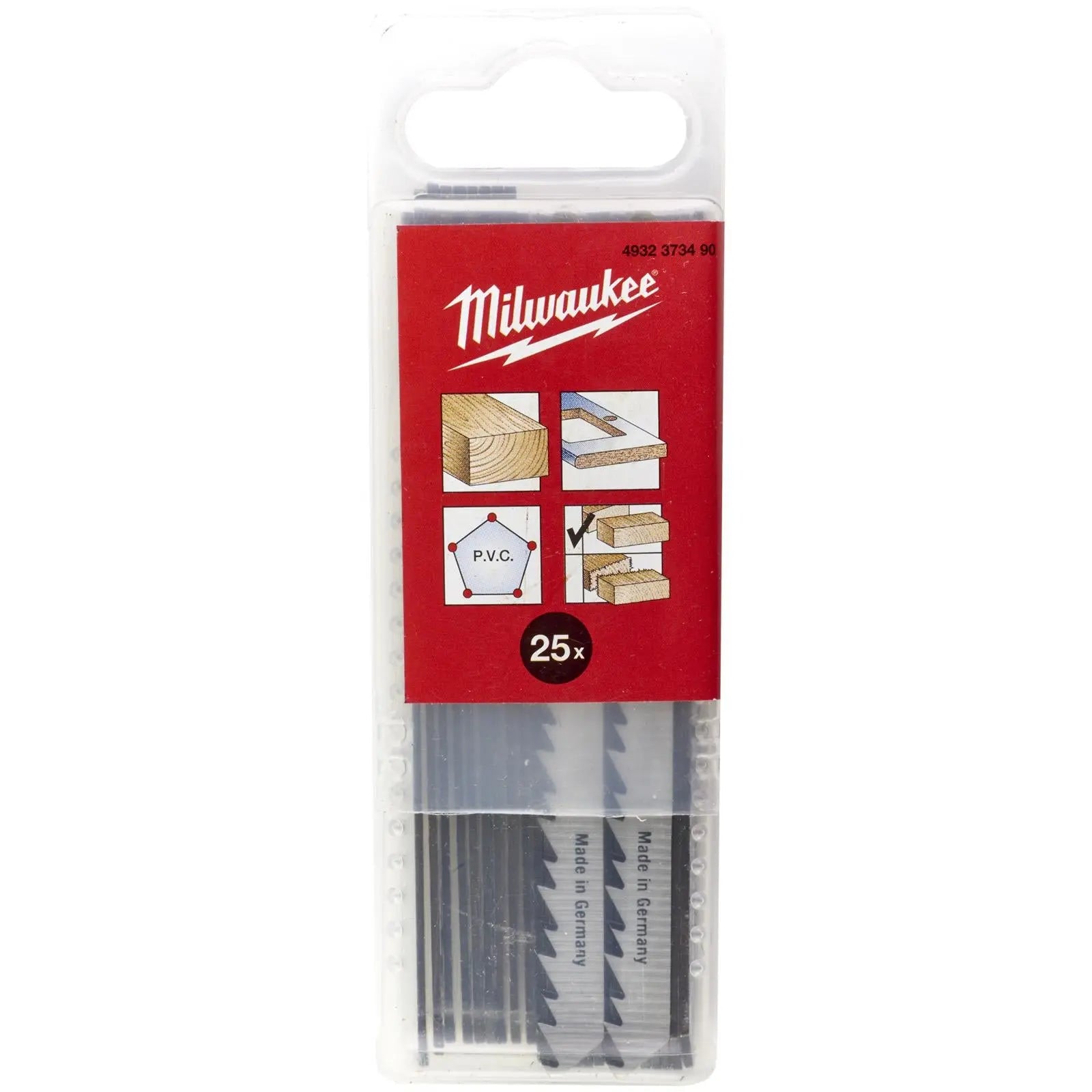 Milwaukee Jigsaw Blades Wood Plastic Clean Splinter Free Cutting Blade 75mm x 4mm T101D 25 Pieces White Rose Tools